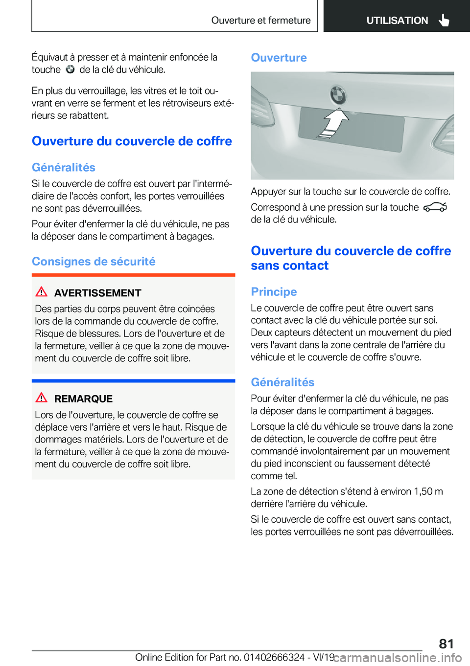 BMW 4 SERIES COUPE 2020  Notices Demploi (in French) �