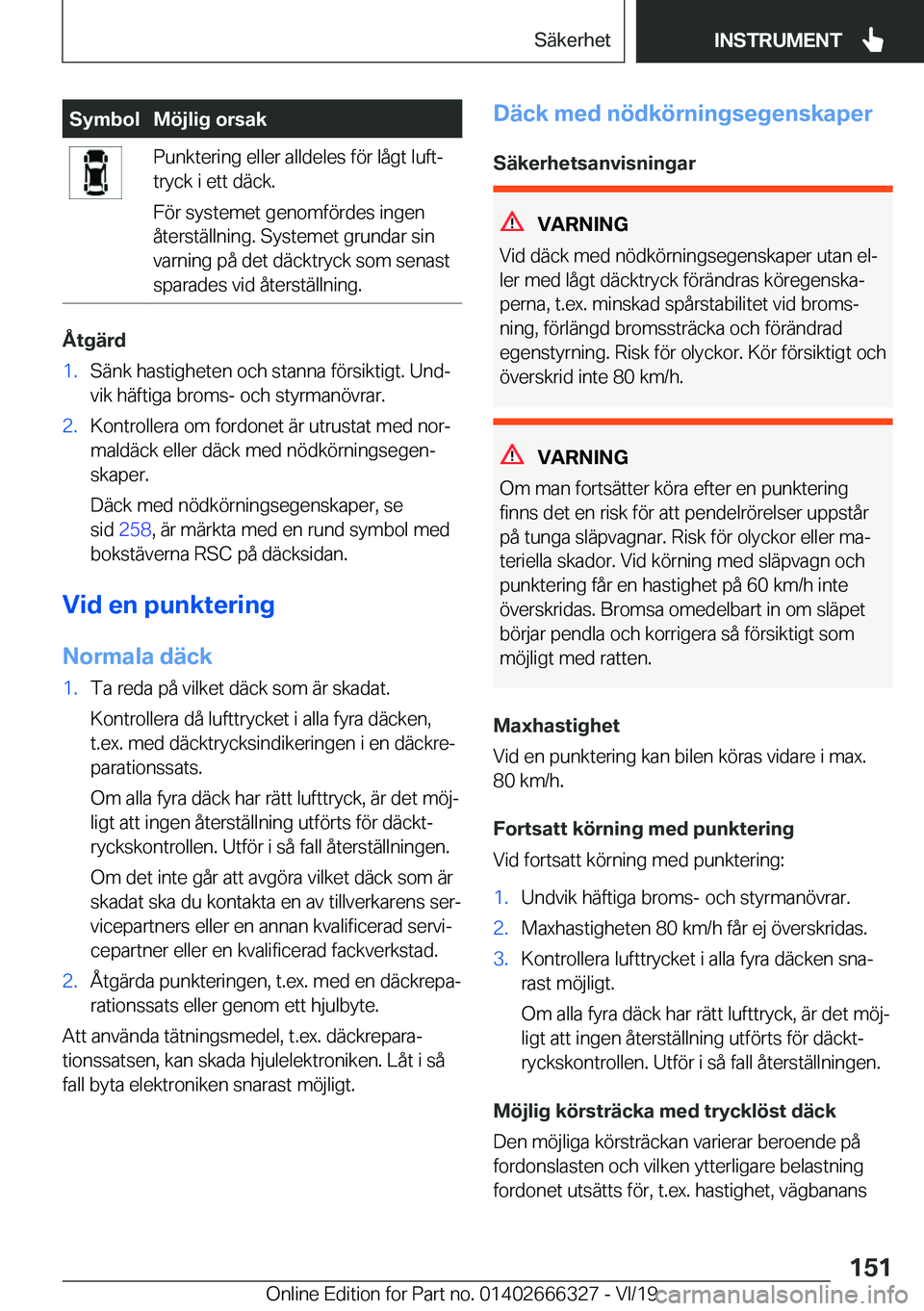 BMW 4 SERIES COUPE 2020  InstruktionsbÖcker (in Swedish) �S�y�m�b�o�l�M�