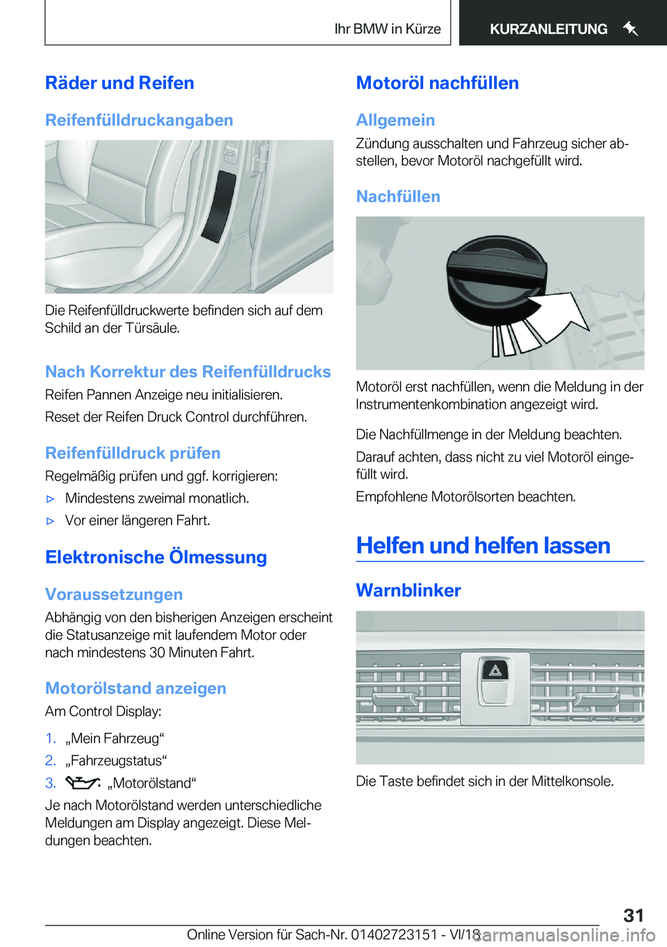 BMW 4 SERIES COUPE 2019  Betriebsanleitungen (in German) �R�