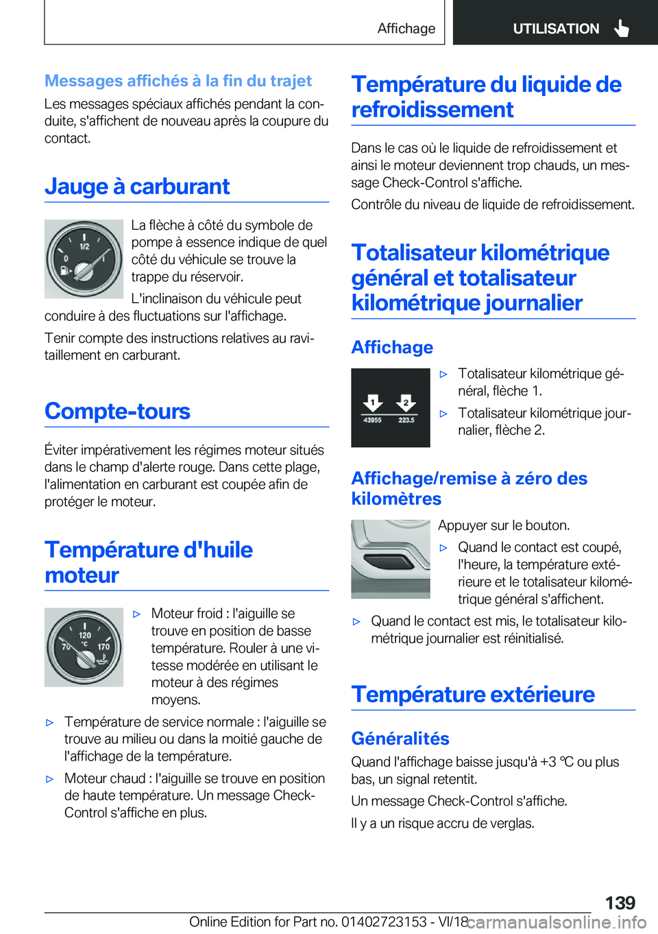 BMW 4 SERIES COUPE 2019  Notices Demploi (in French) �M�e�s�s�a�g�e�s��a�f�f�i�c�h�é�s��