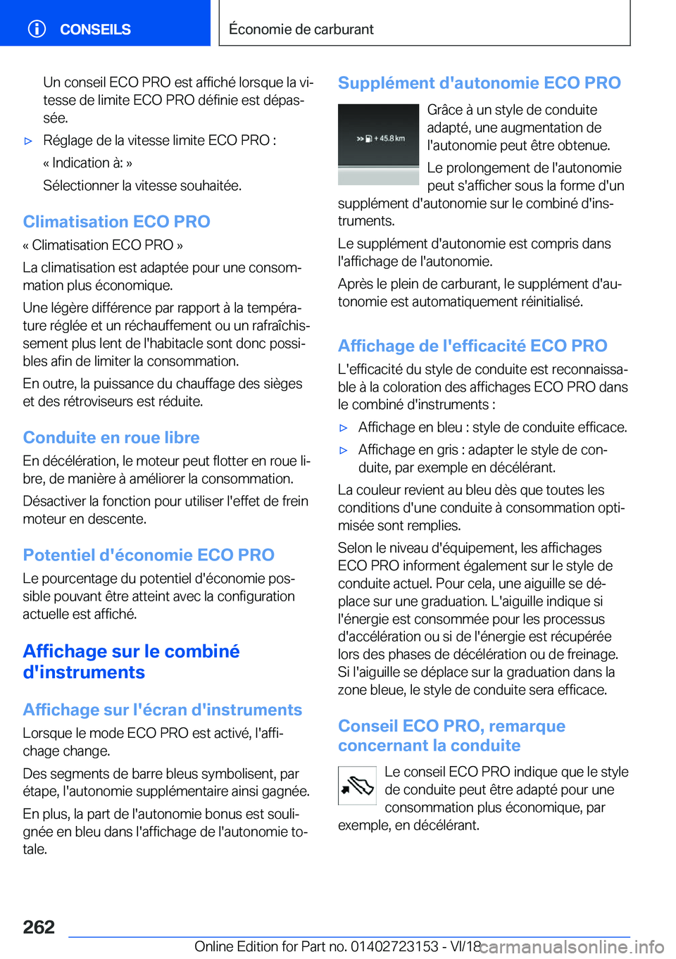 BMW 4 SERIES COUPE 2019  Notices Demploi (in French) �U�n��c�o�n�s�e�i�l��E�C�O��P�R�O��e�s�t��a�f�f�i�c�h�é��l�o�r�s�q�u�e��l�a��v�ij
�t�e�s�s�e��d�e��l�i�m�i�t�e��E�C�O��P�R�O��d�é�f�i�n�i�e��e�s�t��d�é�p�a�sj
�s�é�e�.'x�R�é�