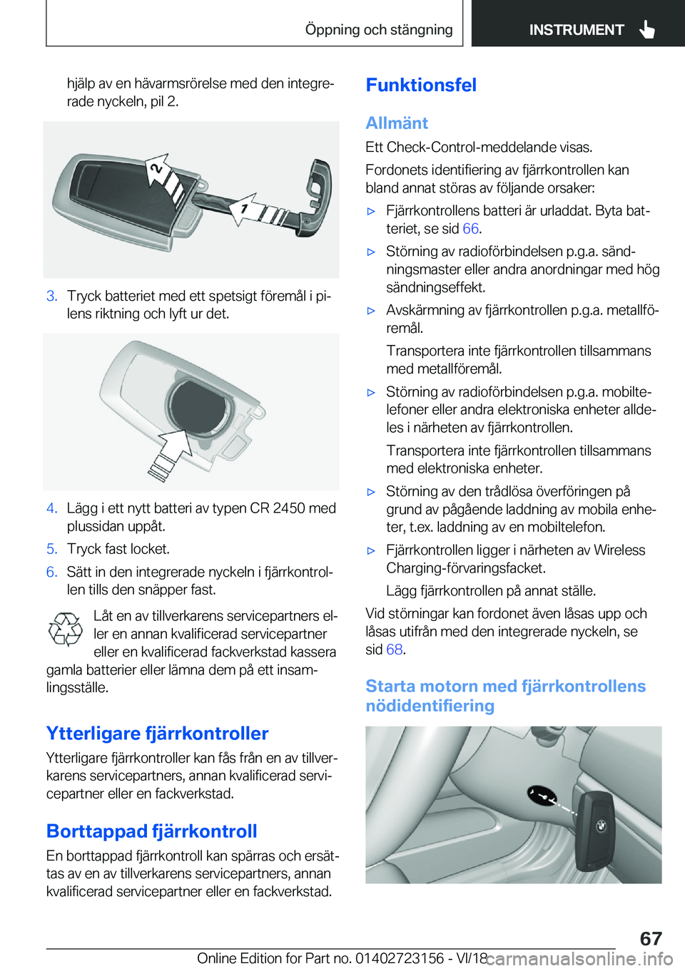BMW 4 SERIES COUPE 2019  InstruktionsbÖcker (in Swedish) �h�j�ä�l�p��a�v��e�n��h�ä�v�a�r�m�s�r�