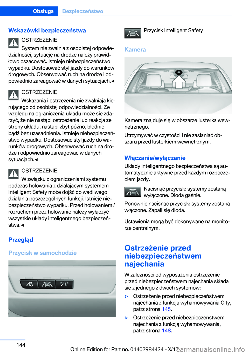 BMW 4 SERIES COUPE 2018  Instrukcja obsługi (in Polish) �W�s�k�a�z�