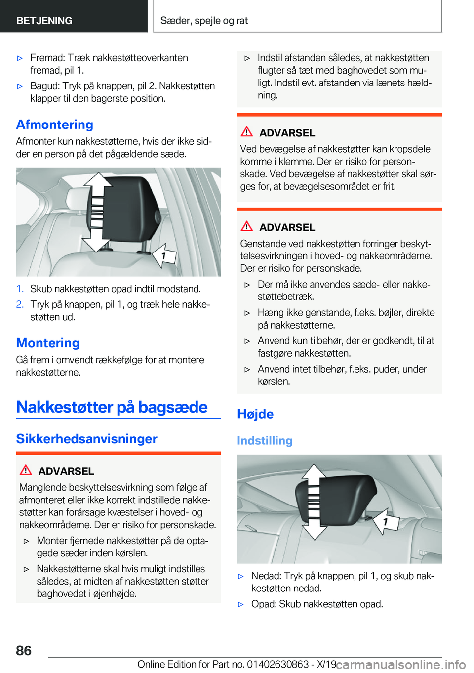 BMW 4 SERIES GRAN COUPE 2020  InstruktionsbØger (in Danish) 'x�F�r�e�m�a�d�:��T�r�æ�k��n�a�k�k�e�s�t�