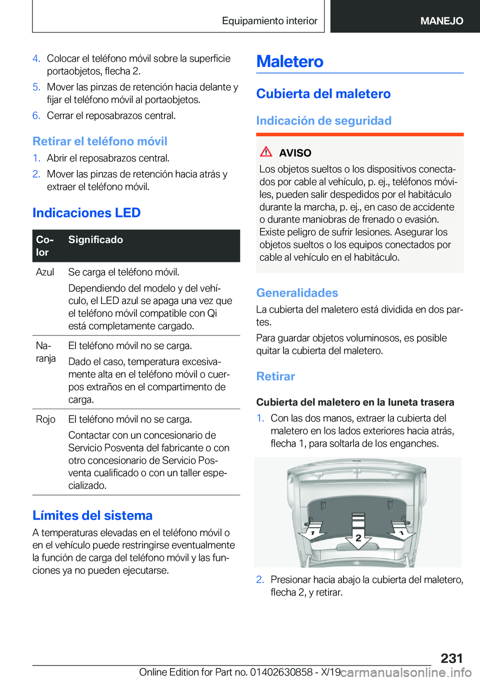 BMW 4 SERIES GRAN COUPE 2020  Manuales de Empleo (in Spanish) �4�.�C�o�l�o�c�a�r��e�l��t�e�l�