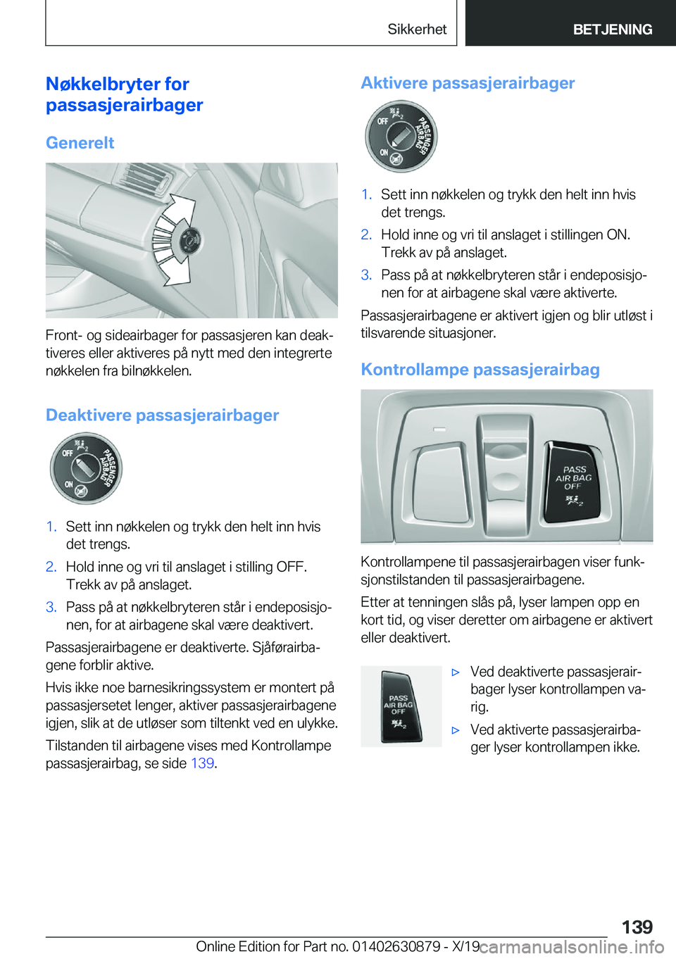 BMW 4 SERIES GRAN COUPE 2020  InstruksjonsbØker (in Norwegian) �N�