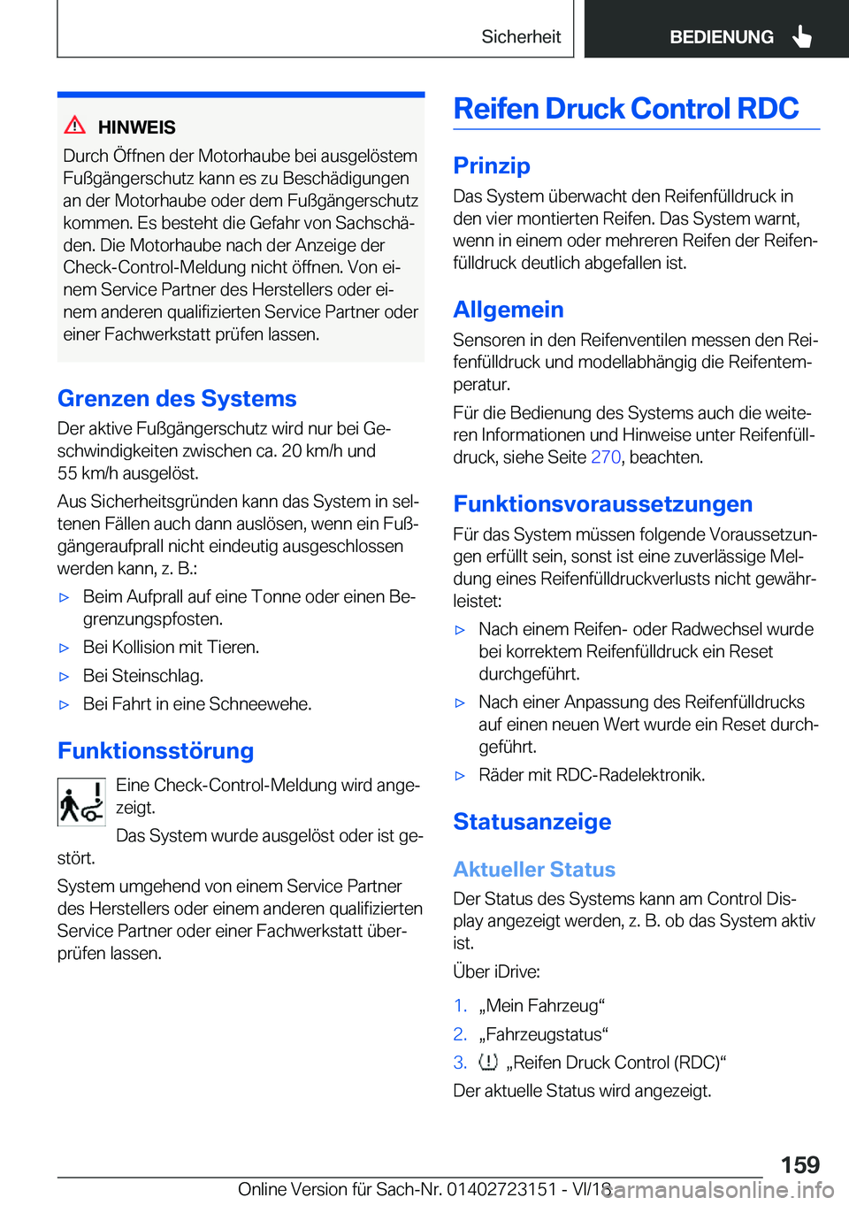 BMW 4 SERIES GRAN COUPE 2019  Betriebsanleitungen (in German) �H�I�N�W�E�I�S
�D�u�r�c�h��