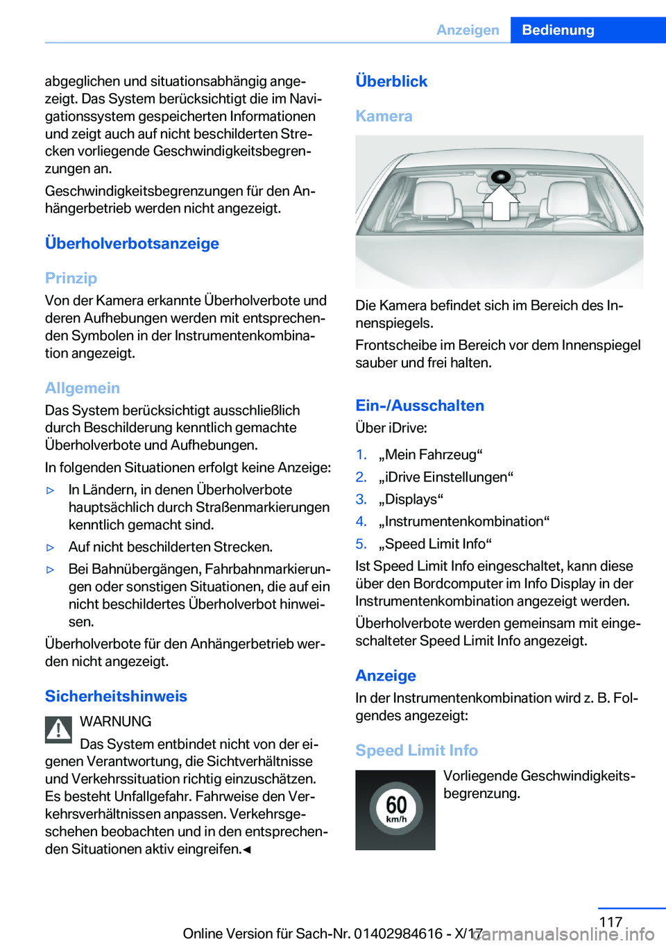 BMW 4 SERIES GRAN COUPE 2018  Betriebsanleitungen (in German) �a�b�g�e�g�l�i�c�h�e�n� �u�n�d� �s�i�t�u�a�t�i�o�n�s�a�b�h�