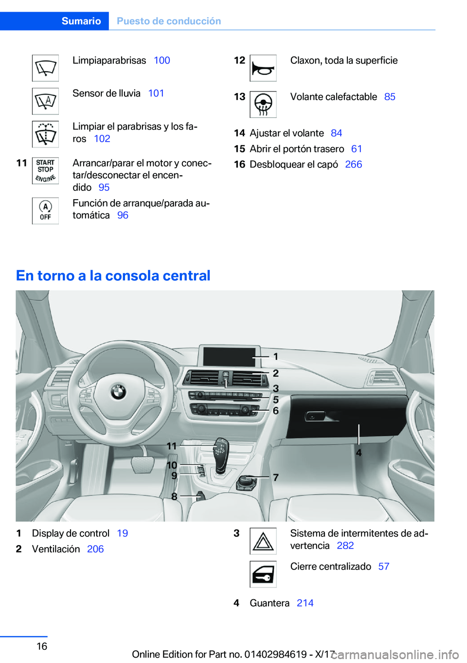 BMW 4 SERIES GRAN COUPE 2018  Manuales de Empleo (in Spanish) �L�i�m�p�i�a�p�a�r�a�b�r�i�s�a�s\_�1�0�0�S�e�n�s�o�r� �d�e� �l�l�u�v�i�a\_�1�0�1�L�i�m�p�i�a�r� �e�l� �p�a�r�a�b�r�i�s�a�s� �y� �l�o�s� �f�aª
�r�o�s\_ �1�0�2�1�1�A�r�r�a�n�c�a�r�/�p�a�r�a�r� �