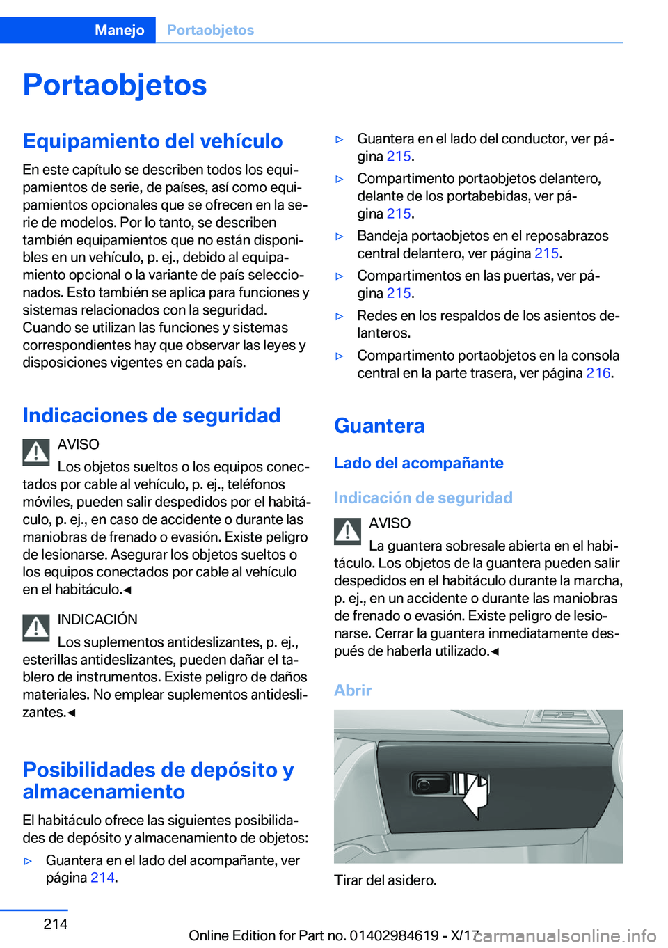 BMW 4 SERIES GRAN COUPE 2018  Manuales de Empleo (in Spanish) �P�o�r�t�a�o�b�j�e�t�o�s�E�q�u�i�p�a�m�i�e�n�t�o��d�e�l��v�e�h�