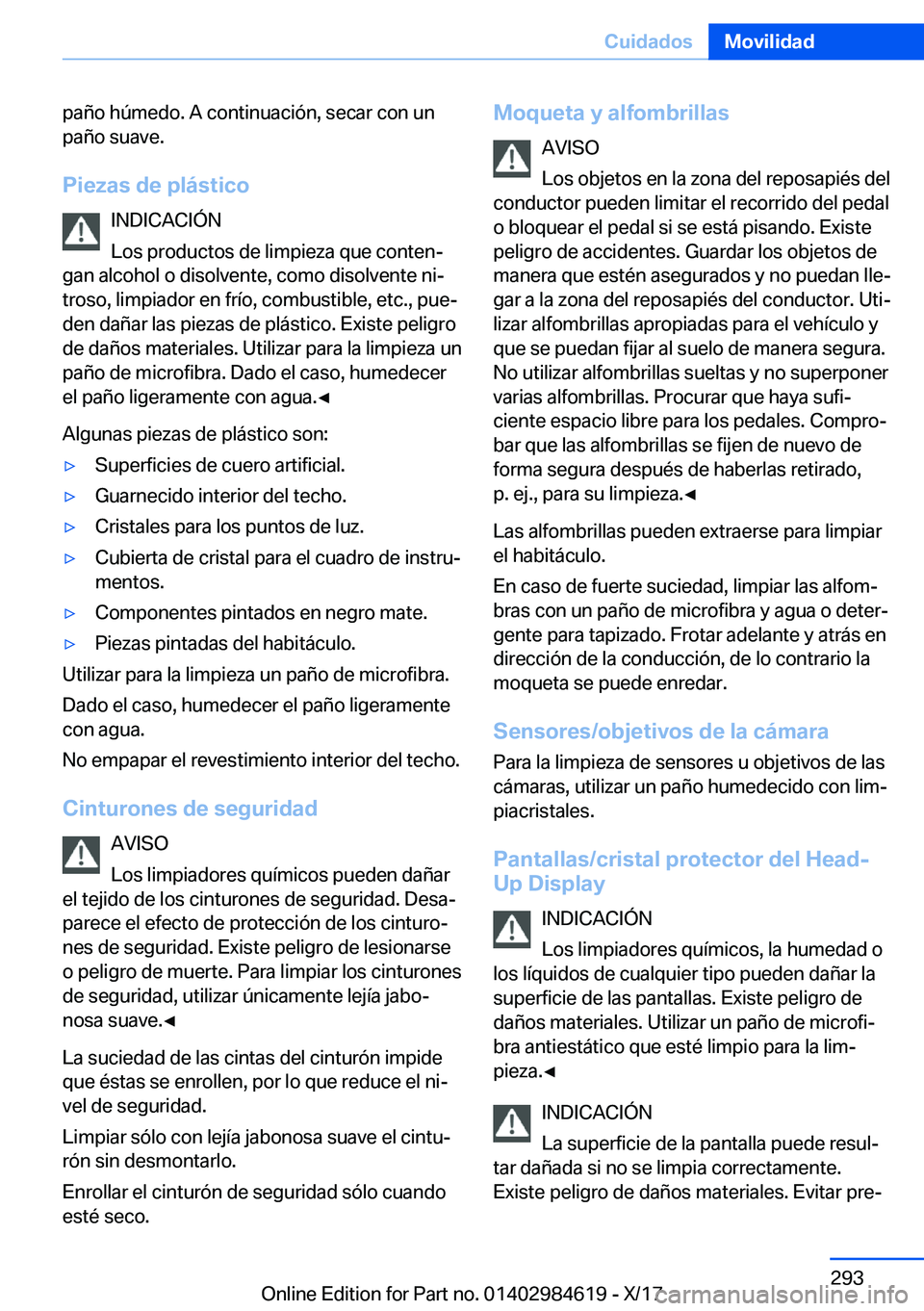 BMW 4 SERIES GRAN COUPE 2018  Manuales de Empleo (in Spanish) �p�a�