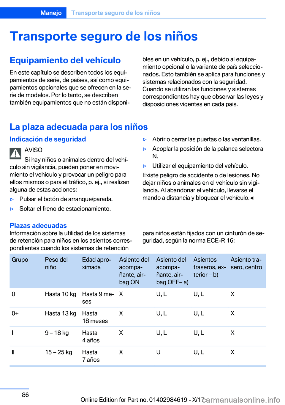 BMW 4 SERIES GRAN COUPE 2018  Manuales de Empleo (in Spanish) �T�r�a�n�s�p�o�r�t�e��s�e�g�u�r�o��d�e��l�o�s��n�i�