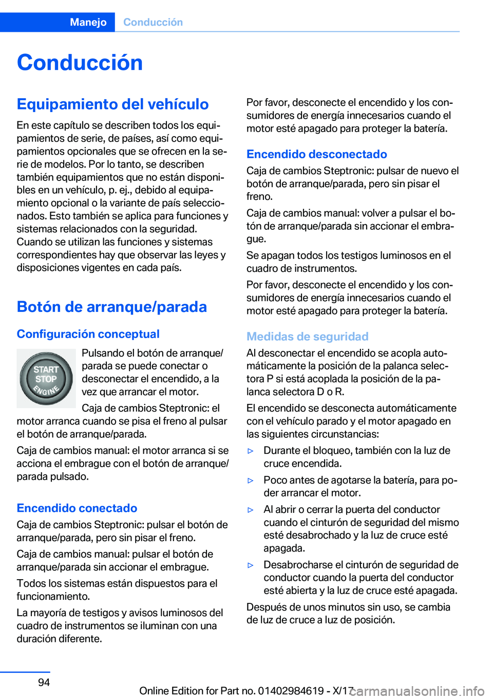 BMW 4 SERIES GRAN COUPE 2018  Manuales de Empleo (in Spanish) �C�o�n�d�u�c�c�i�