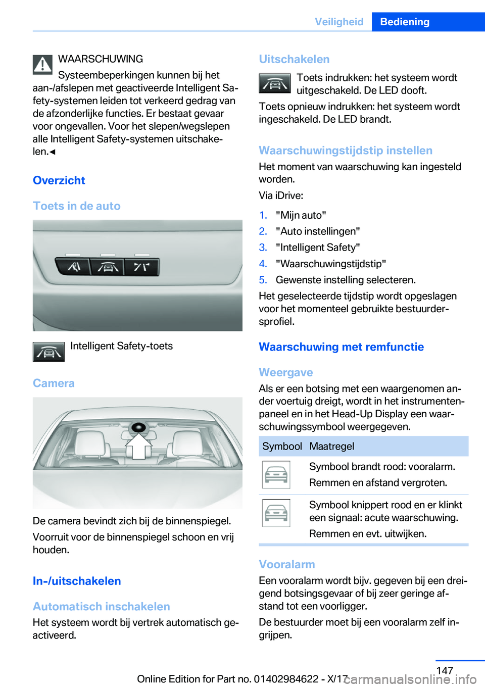 BMW 4 SERIES GRAN COUPE 2018  Instructieboekjes (in Dutch) �W�A�A�R�S�C�H�U�W�I�N�G
�S�y�s�t�e�e�m�b�e�p�e�r�k�i�n�g�e�n� �k�u�n�n�e�n� �b�i�j� �h�e�t
�a�a�n�-�/�a�f�s�l�e�p�e�n� �m�e�t� �g�e�a�c�t�i�v�e�e�r�d�e� �I�n�t�e�l�l�i�g�e�n�t� �S�aj
�f�e�t�y�-�s�y�