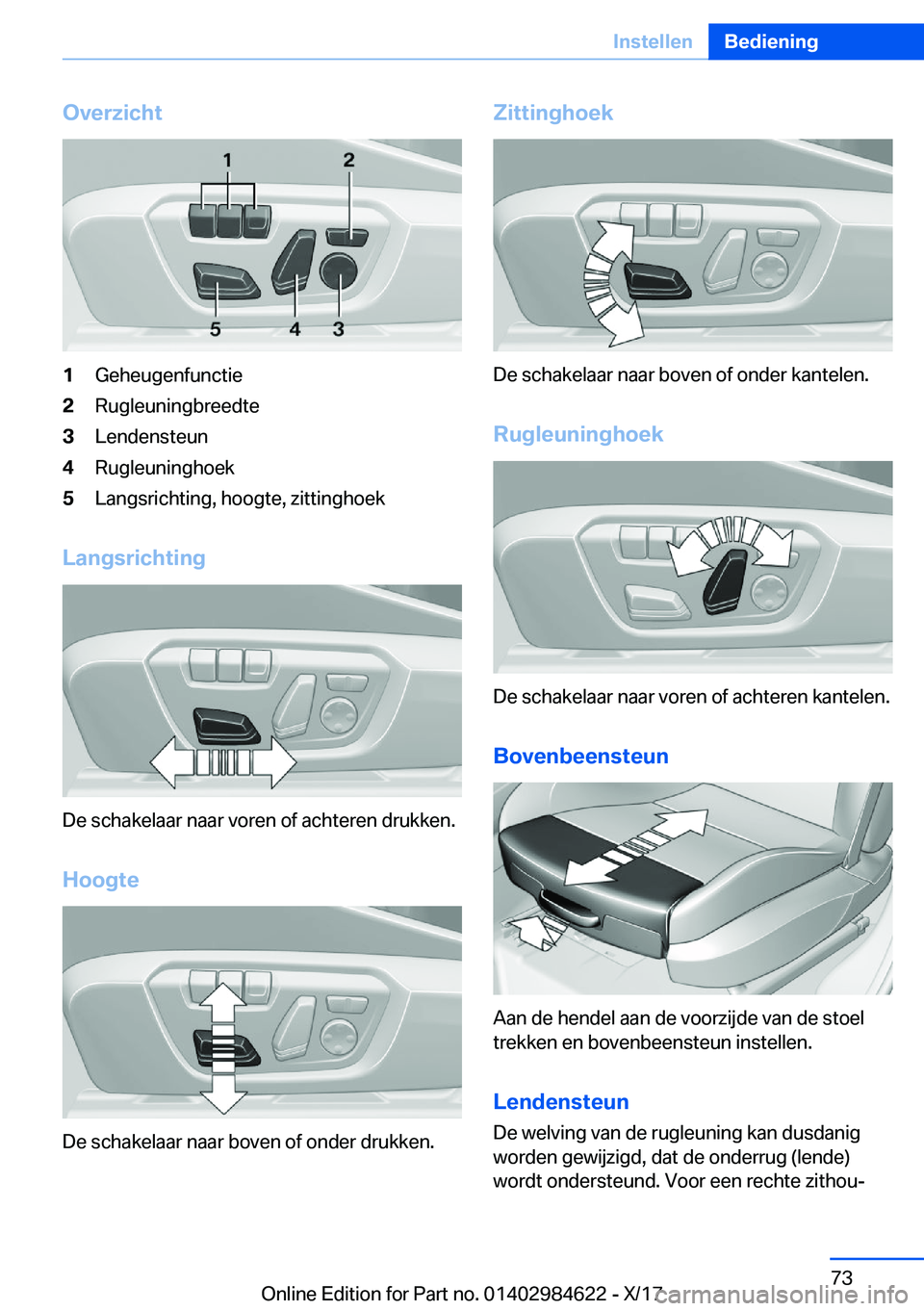 BMW 4 SERIES GRAN COUPE 2018  Instructieboekjes (in Dutch) �O�v�e�r�z�i�c�h�t�1�G�e�h�e�u�g�e�n�f�u�n�c�t�i�e�2�R�u�g�l�e�u�n�i�n�g�b�r�e�e�d�t�e�3�L�e�n�d�e�n�s�t�e�u�n�4�R�u�g�l�e�u�n�i�n�g�h�o�e�k�5�L�a�n�g�s�r�i�c�h�t�i�n�g�,� �h�o�o�g�t�e�,� �z�i�t�t�i�n