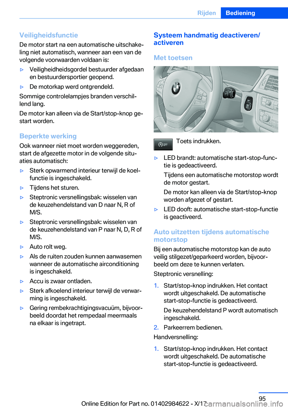 BMW 4 SERIES GRAN COUPE 2018  Instructieboekjes (in Dutch) �V�e�i�l�i�g�h�e�i�d�s�f�u�n�c�t�i�e�D�e� �m�o�t�o�r� �s�t�a�r�t� �n�a� �e�e�n� �a�u�t�o�m�a�t�i�s�c�h�e� �u�i�t�s�c�h�a�k�ej
�l�i�n�g� �n�i�e�t� �a�u�t�o�m�a�t�i�s�c�h�,� �w�a�n�n�e�e�r� �a�a�n� �e�