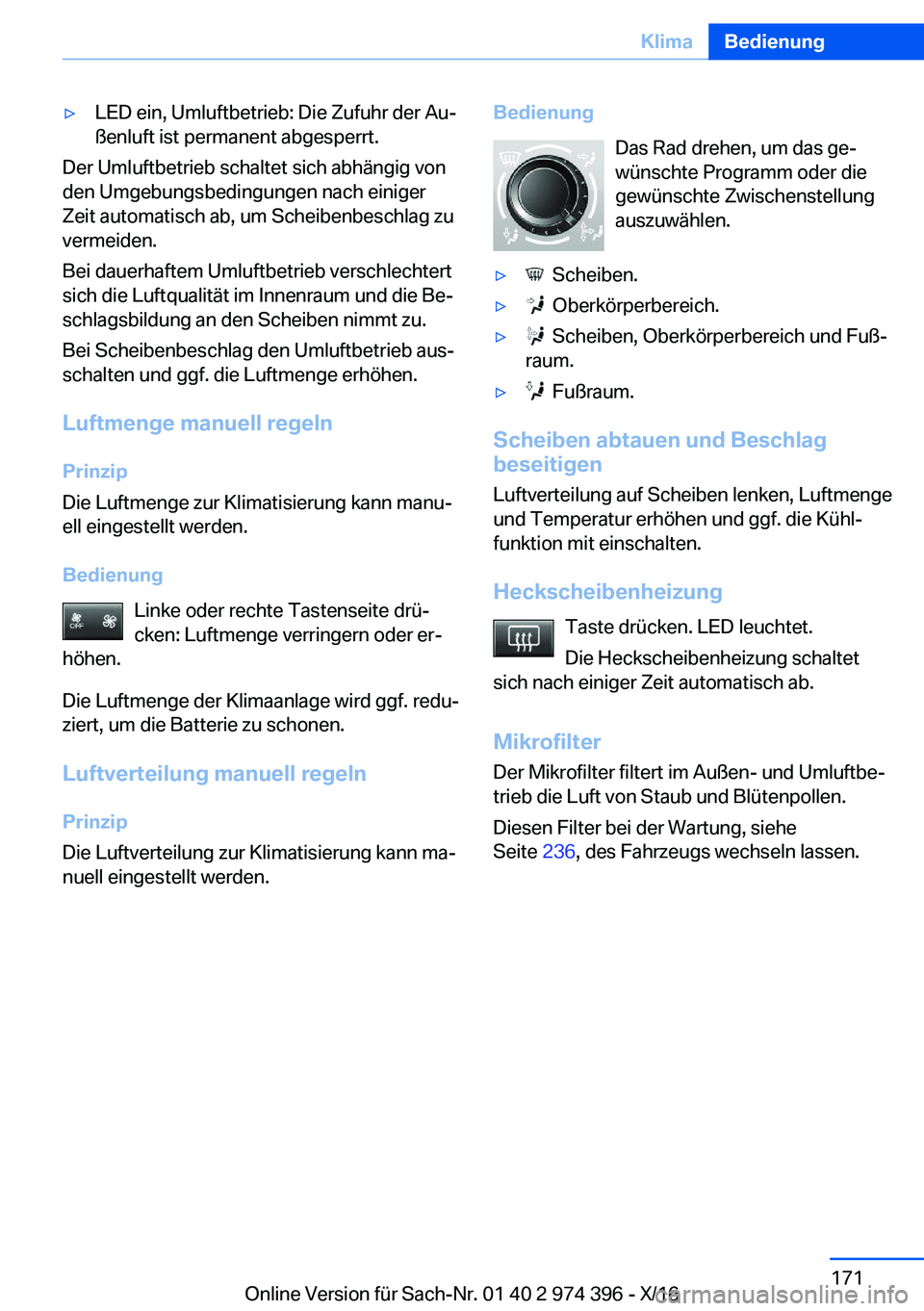 BMW 4 SERIES GRAN COUPE 2017  Betriebsanleitungen (in German) y�L�E�D� �e�i�n�,� �U�m�l�u�f�t�b�e�t�r�i�e�b�:� �D�i�e� �Z�u�f�u�h�r� �d�e�r� �A�uj
�