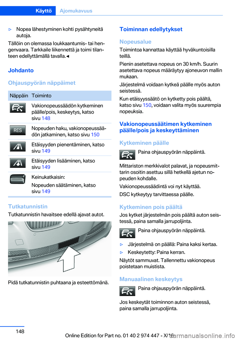 BMW 4 SERIES GRAN COUPE 2017  Omistajan Käsikirja (in Finnish) 'y�N�o�p�e�a� �l�