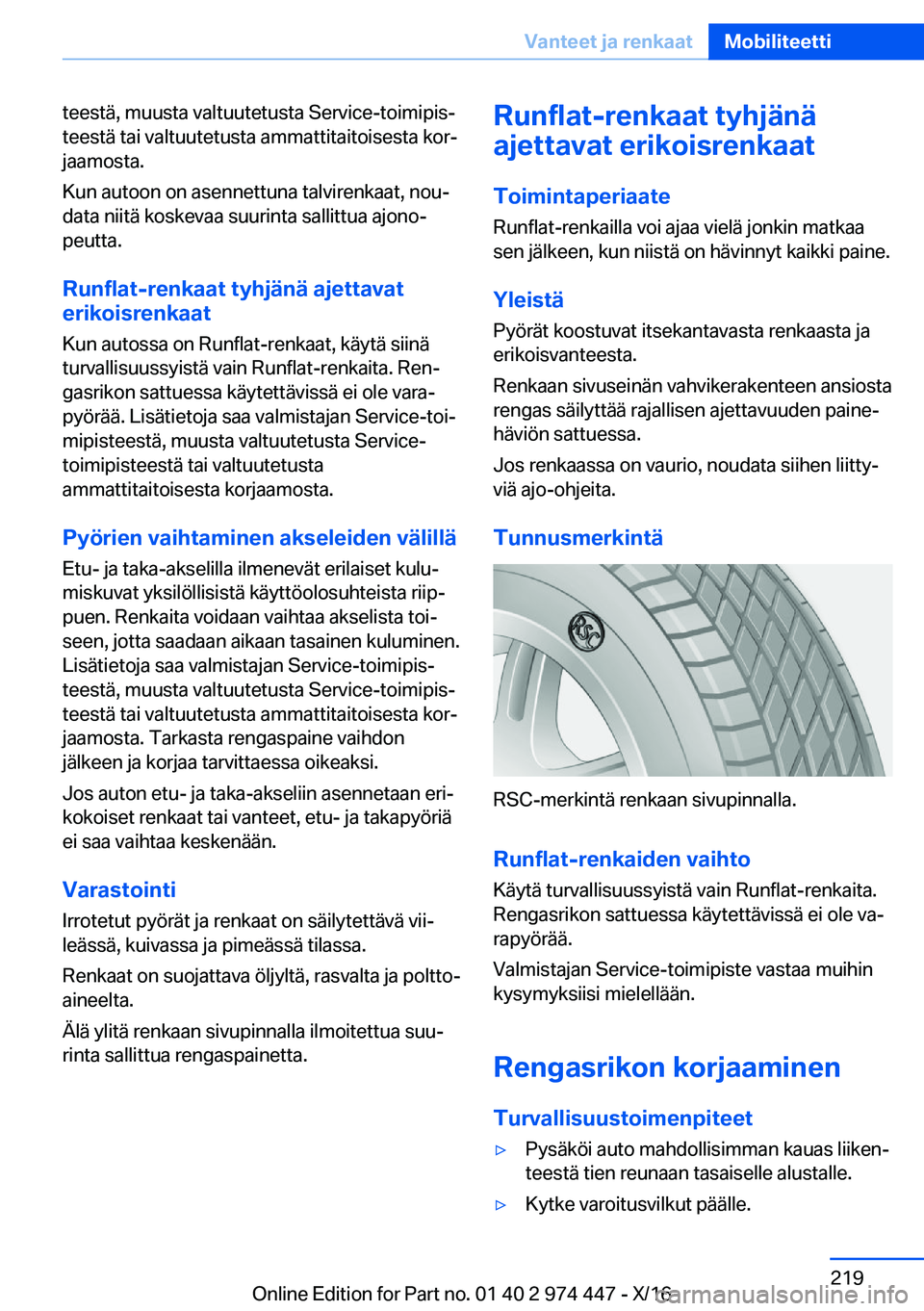 BMW 4 SERIES GRAN COUPE 2017  Omistajan Käsikirja (in Finnish) �t�e�e�s�t�