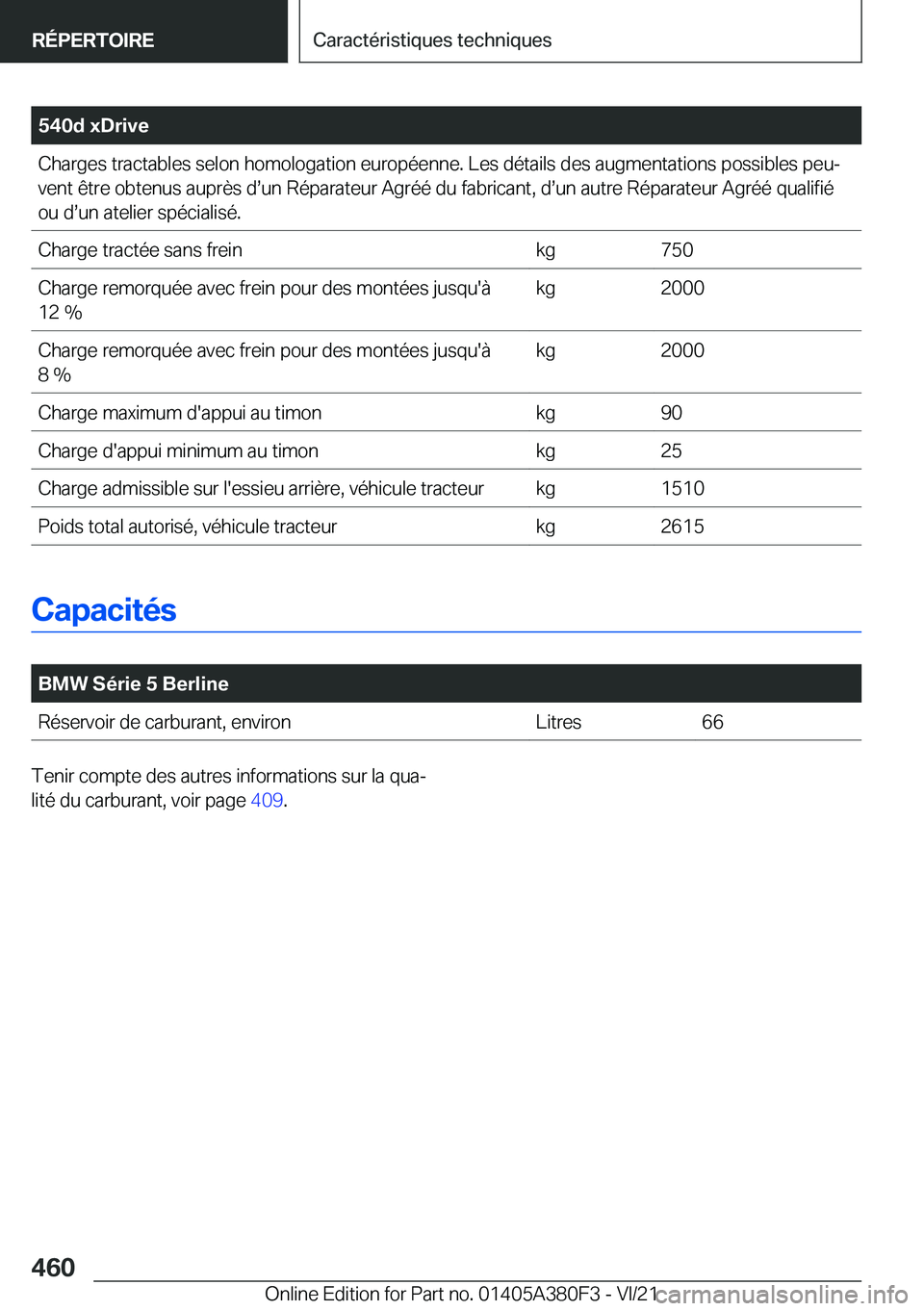 BMW 5 SERIES 2022  Notices Demploi (in French) �5�4�0�d��x�D�r�i�v�e�C�h�a�r�g�e�s��t�r�a�c�t�a�b�l�e�s��s�e�l�o�n��h�o�m�o�l�o�g�a�t�i�o�n��e�u�r�o�p�é�e�n�n�e�.��L�e�s��d�é�t�a�i�l�s��d�e�s��a�u�g�m�e�n�t�a�t�i�o�n�s��p�o�s�s�i�b�l�e