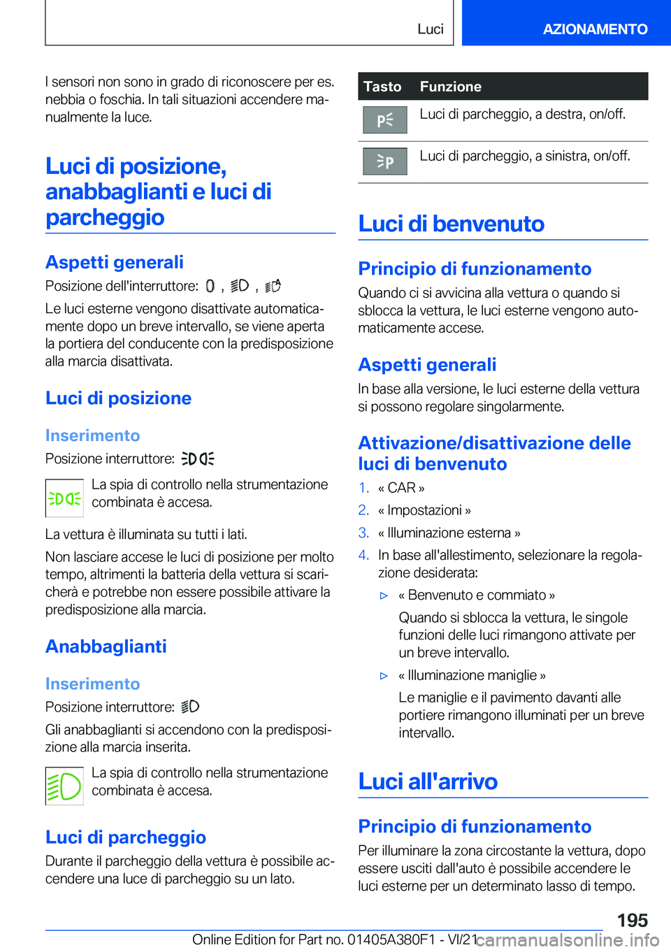 BMW 5 SERIES 2022  Libretti Di Uso E manutenzione (in Italian) �I��s�e�n�s�o�r�i��n�o�n��s�o�n�o��i�n��g�r�a�d�o��d�i��r�i�c�o�n�o�s�c�e�r�e��p�e�r��e�s�.
�n�e�b�b�i�a��o��f�o�s�c�h�i�a�.��I�n��t�a�l�i��s�i�t�u�a�z�i�o�n�i��a�c�c�e�n�d�e�r�e��m�a