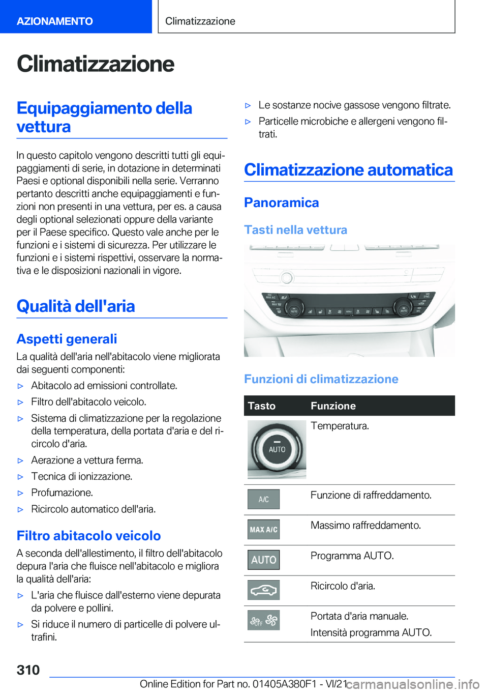 BMW 5 SERIES 2022  Libretti Di Uso E manutenzione (in Italian) �C�l�i�m�a�t�i�z�z�a�z�i�o�n�e�E�q�u�i�p�a�g�g�i�a�m�e�n�t�o��d�e�l�l�a�v�e�t�t�u�r�a
�I�n��q�u�e�s�t�o��c�a�p�i�t�o�l�o��v�e�n�g�o�n�o��d�e�s�c�r�i�t�t�i��t�u�t�t�i��g�l�i��e�q�u�iª
�p�a�g�