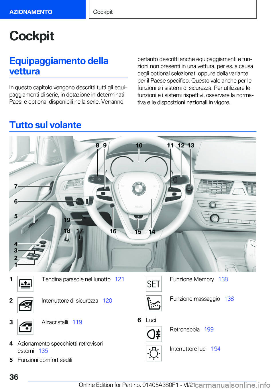 BMW 5 SERIES 2022  Libretti Di Uso E manutenzione (in Italian) �C�o�c�k�p�i�t�E�q�u�i�p�a�g�g�i�a�m�e�n�t�o��d�e�l�l�a�v�e�t�t�u�r�a
�I�n��q�u�e�s�t�o��c�a�p�i�t�o�l�o��v�e�n�g�o�n�o��d�e�s�c�r�i�t�t�i��t�u�t�t�i��g�l�i��e�q�u�iª
�p�a�g�g�i�a�m�e�n�t�i�