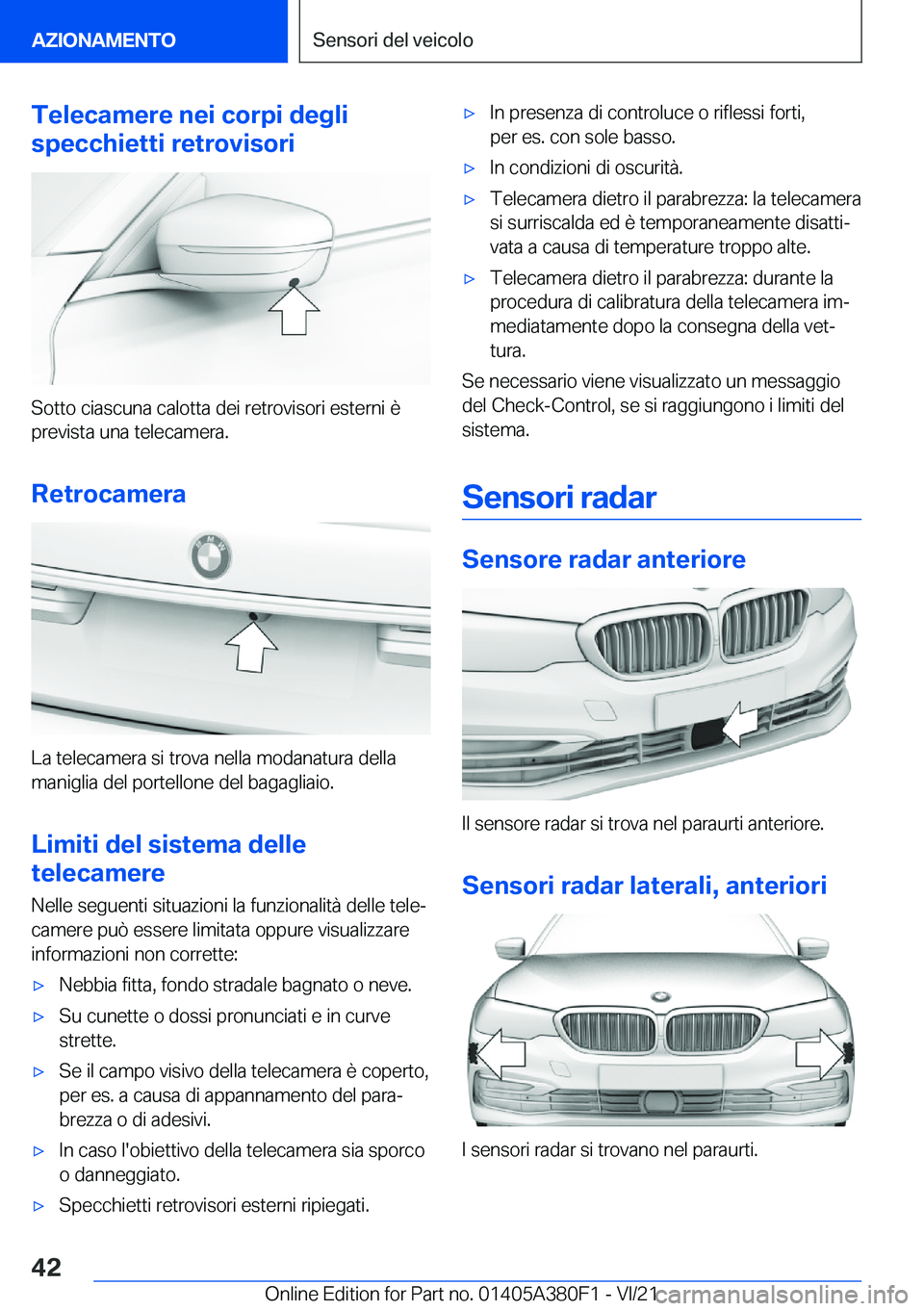 BMW 5 SERIES 2022  Libretti Di Uso E manutenzione (in Italian) �T�e�l�e�c�a�m�e�r�e��n�e�i��c�o�r�p�i��d�e�g�l�i
�s�p�e�c�c�h�i�e�t�t�i��r�e�t�r�o�v�i�s�o�r�i
�S�o�t�t�o��c�i�a�s�c�u�n�a��c�a�l�o�t�t�a��d�e�i��r�e�t�r�o�v�i�s�o�r�i��e�s�t�e�r�n�i��è �p