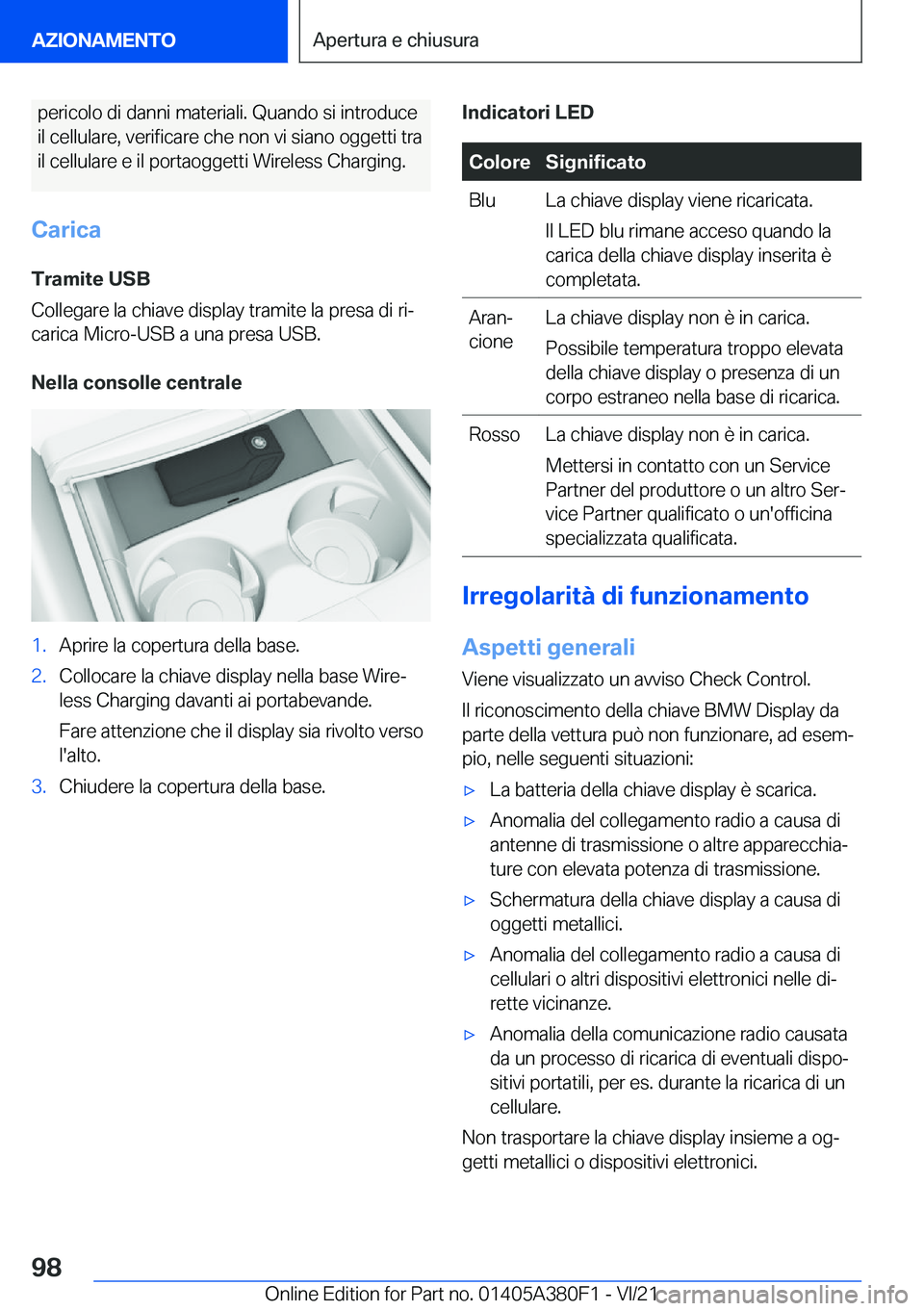 BMW 5 SERIES 2022  Libretti Di Uso E manutenzione (in Italian) �p�e�r�i�c�o�l�o��d�i��d�a�n�n�i��m�a�t�e�r�i�a�l�i�.��Q�u�a�n�d�o��s�i��i�n�t�r�o�d�u�c�e�i�l��c�e�l�l�u�l�a�r�e�,��v�e�r�i�f�i�c�a�r�e��c�h�e��n�o�n��v�i��s�i�a�n�o��o�g�g�e�t�t�i��t�r