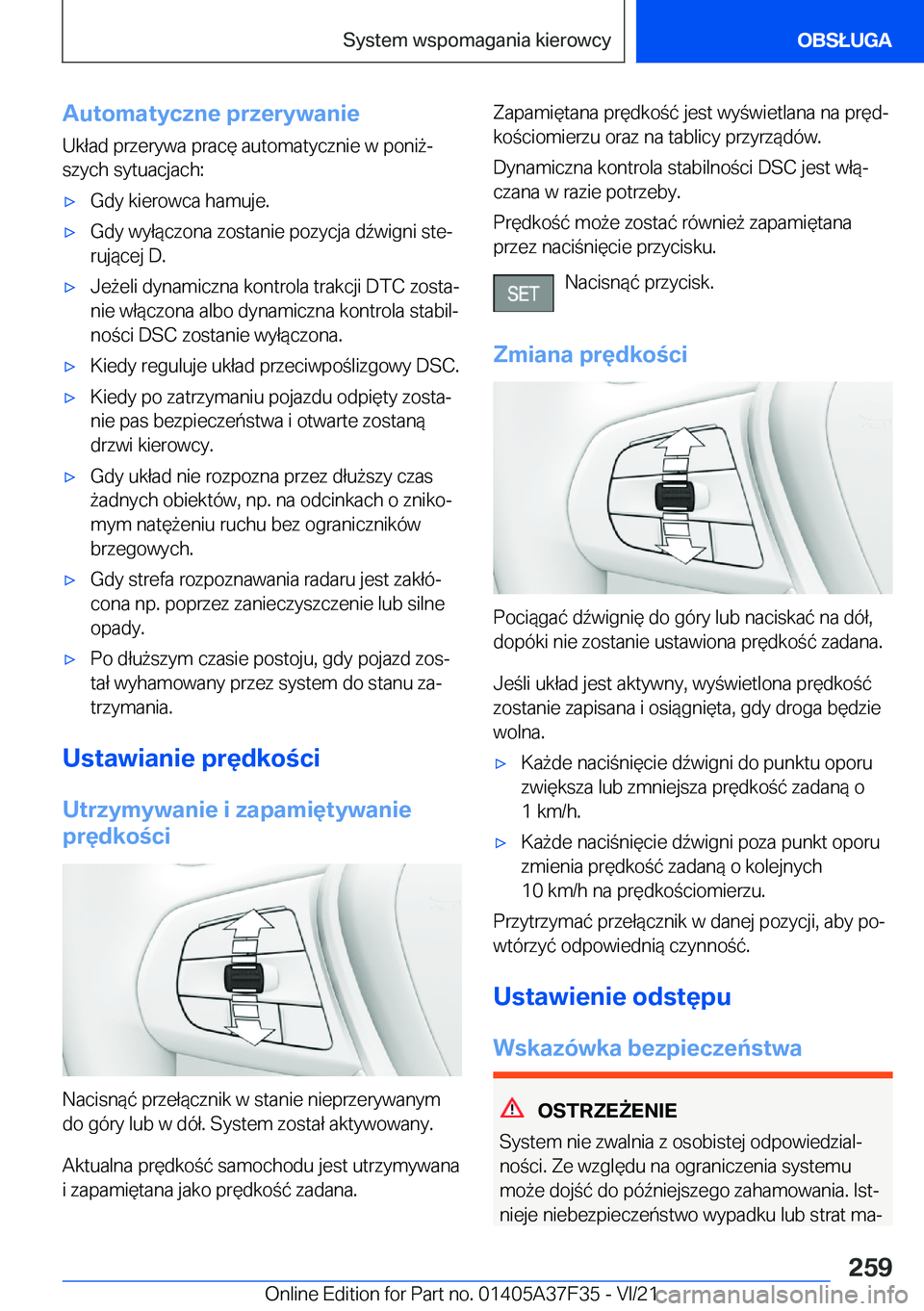 BMW 5 SERIES 2022  Instrukcja obsługi (in Polish) �A�u�t�o�m�a�t�y�c�z�n�e��p�r�z�e�r�y�w�a�n�i�e
�U�k�ł�a�d��p�r�z�e�r�y�w�a��p�r�a�c�
