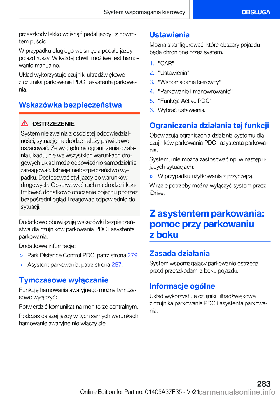 BMW 5 SERIES 2022  Instrukcja obsługi (in Polish) �p�r�z�e�s�z�k�o�d�y��l�e�k�k�o��w�c�i�s�n�