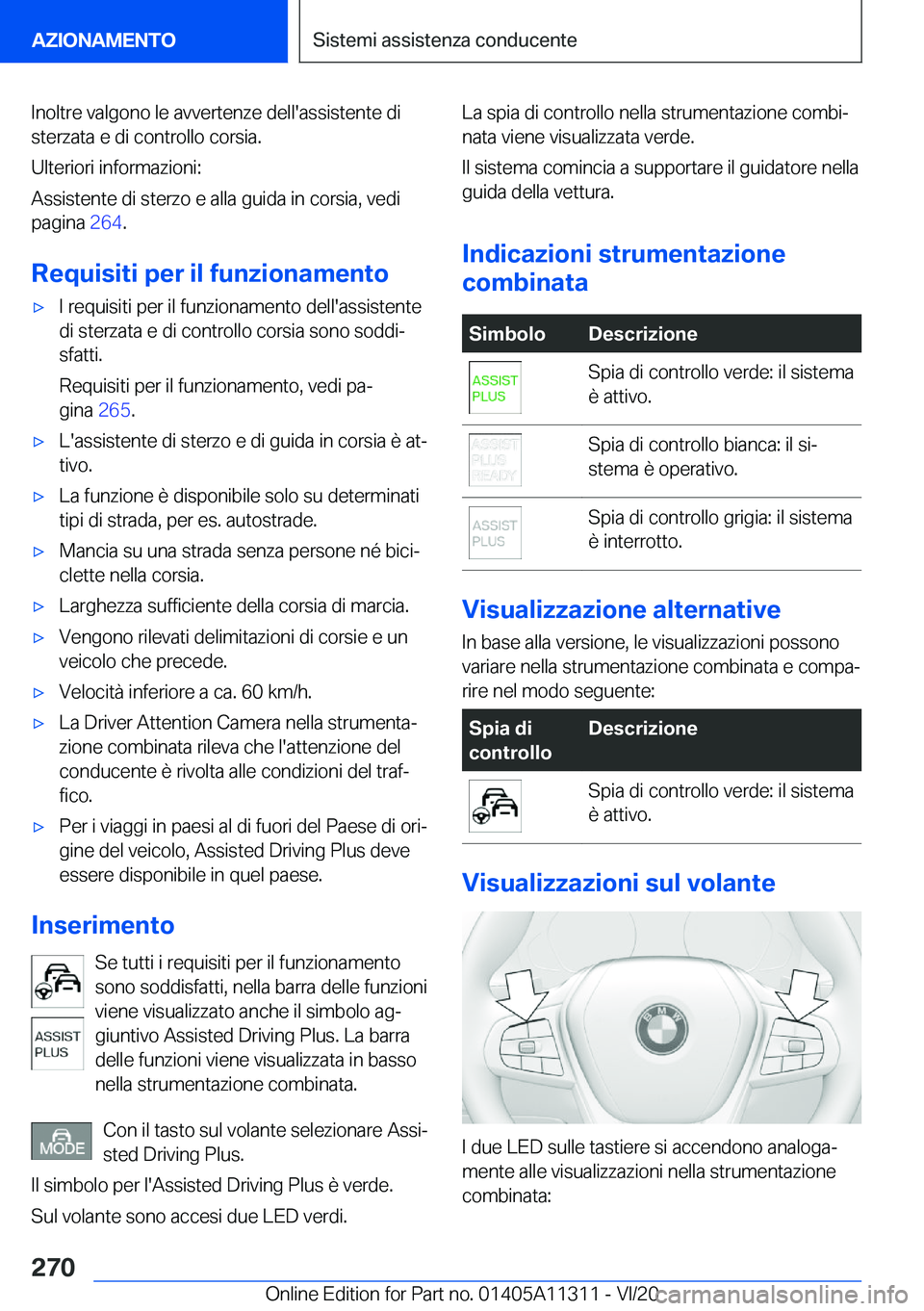 BMW 5 SERIES 2021  Libretti Di Uso E manutenzione (in Italian) �I�n�o�l�t�r�e��v�a�l�g�o�n�o��l�e��a�v�v�e�r�t�e�n�z�e��d�e�l�l�'�a�s�s�i�s�t�e�n�t�e��d�i�s�t�e�r�z�a�t�a��e��d�i��c�o�n�t�r�o�l�l�o��c�o�r�s�i�a�.
�U�l�t�e�r�i�o�r�i��i�n�f�o�r�m�a�z�