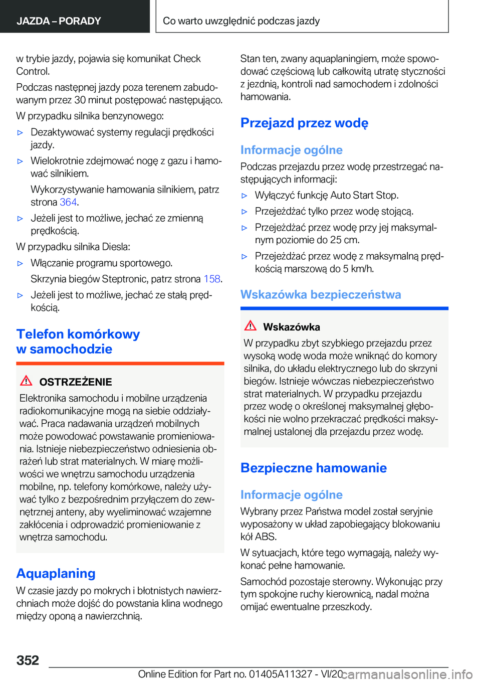 BMW 5 SERIES 2021  Instrukcja obsługi (in Polish) �w��t�r�y�b�i�e��j�a�z�d�y�,��p�o�j�a�w�i�a��s�i�