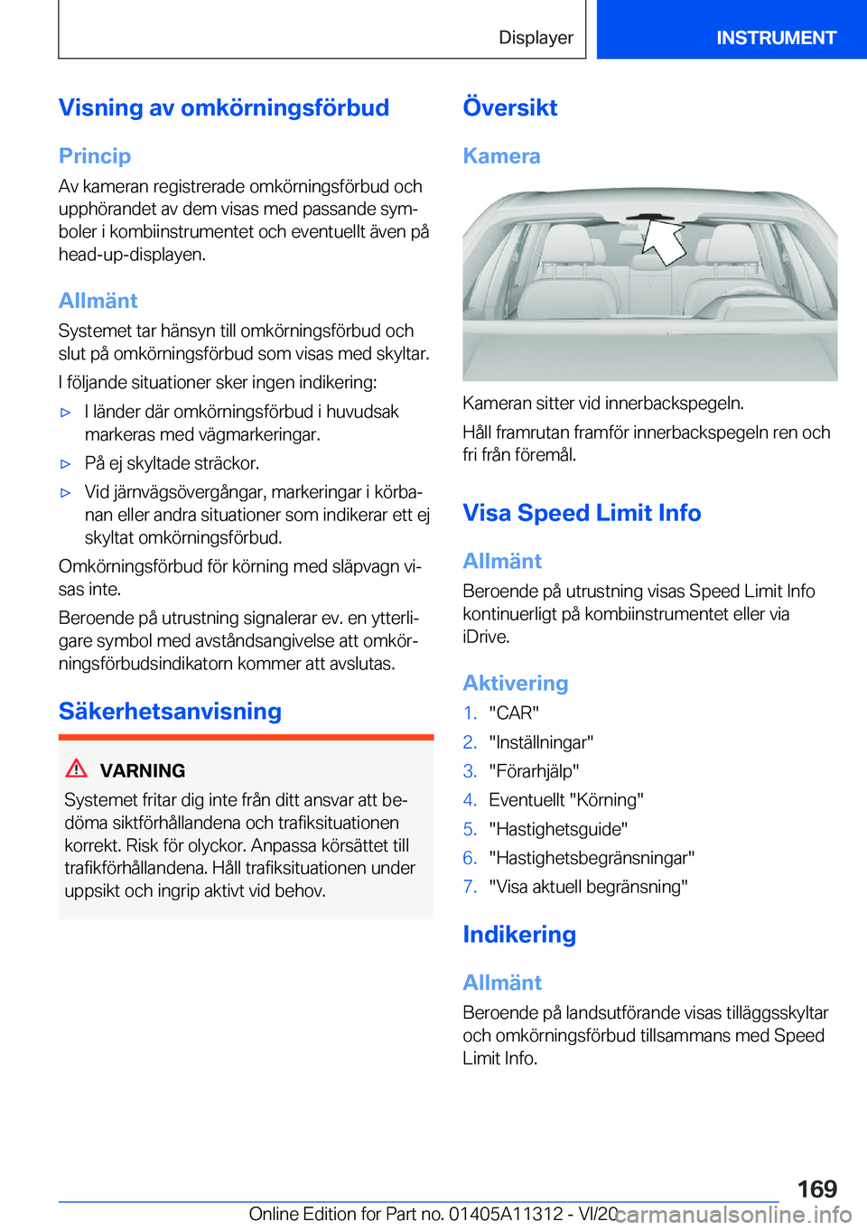 BMW 5 SERIES 2021  InstruktionsbÖcker (in Swedish) �V�i�s�n�i�n�g��a�v��o�m�k�