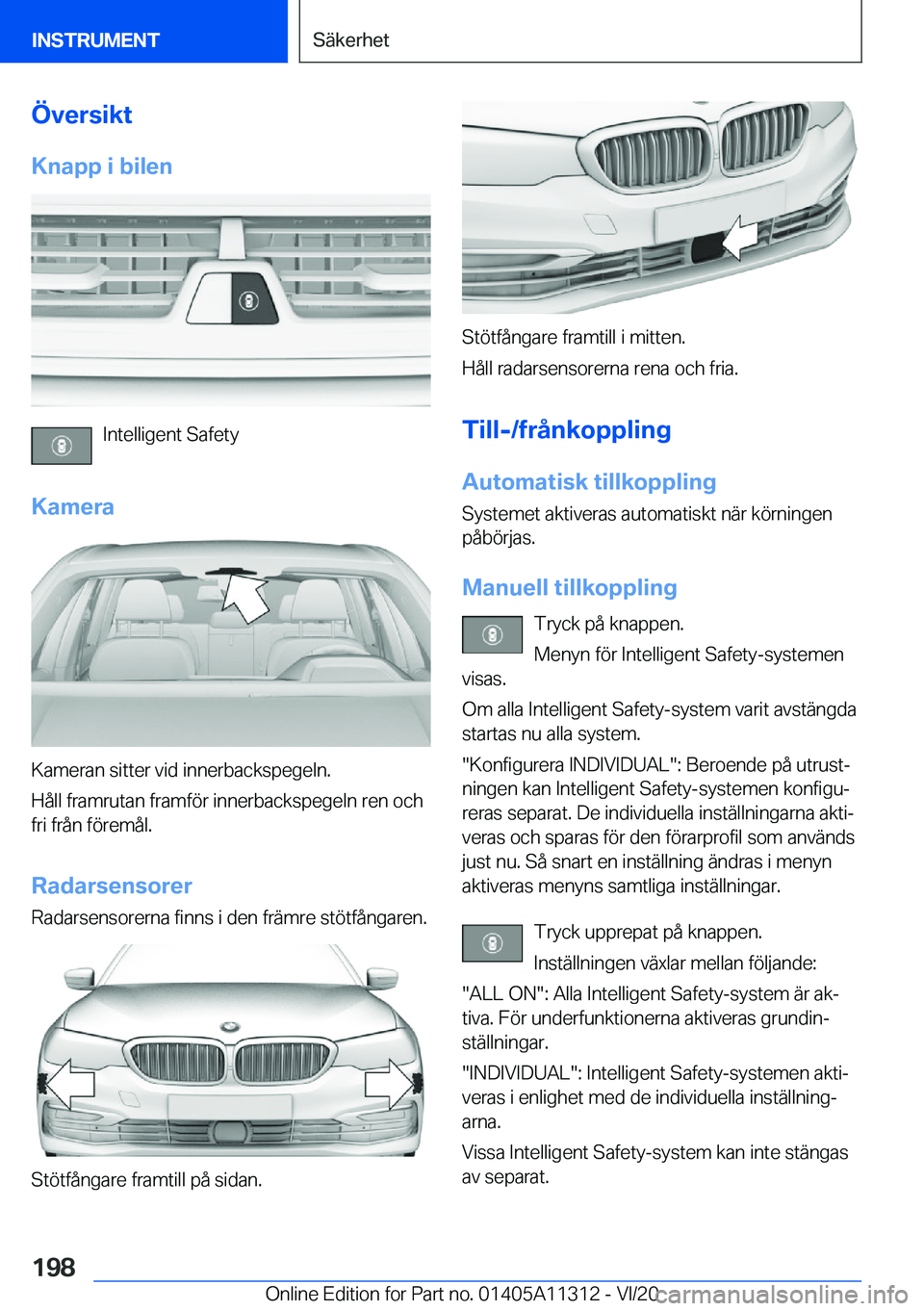 BMW 5 SERIES 2021  InstruktionsbÖcker (in Swedish) �