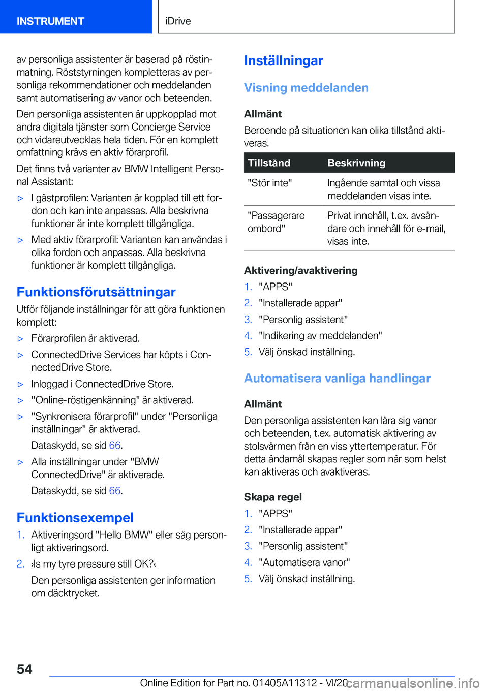 BMW 5 SERIES 2021  InstruktionsbÖcker (in Swedish) �a�v��p�e�r�s�o�n�l�i�g�a��a�s�s�i�s�t�e�n�t�e�r��ä�r��b�a�s�e�r�a�d��p�å��r�