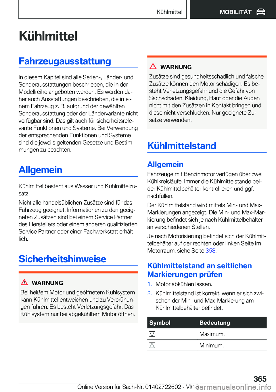 BMW 5 SERIES 2019  Betriebsanleitungen (in German) �K�