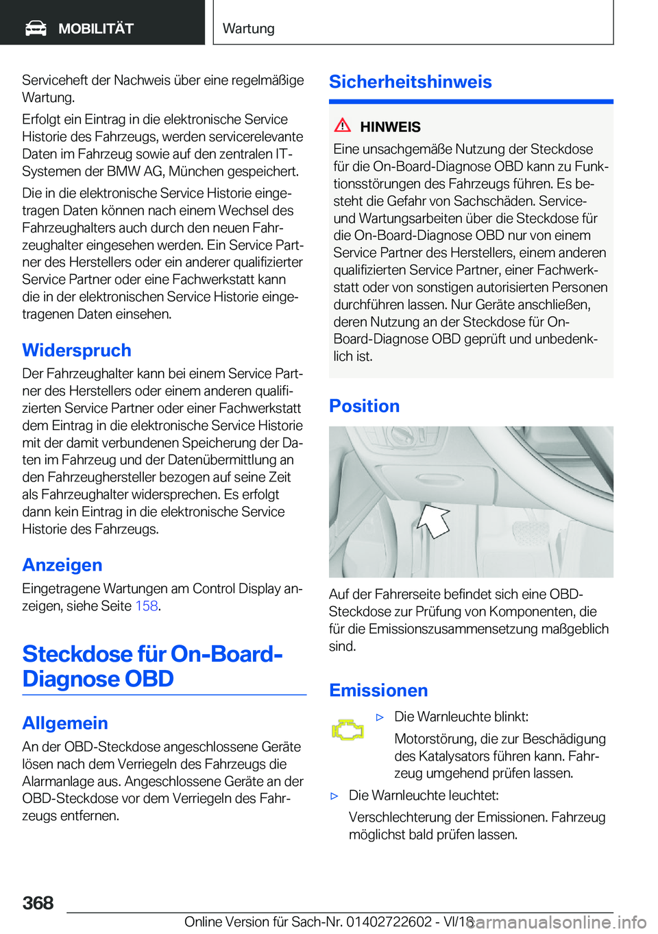 BMW 5 SERIES 2019  Betriebsanleitungen (in German) �S�e�r�v�i�c�e�h�e�f�t��d�e�r��N�a�c�h�w�e�i�s��