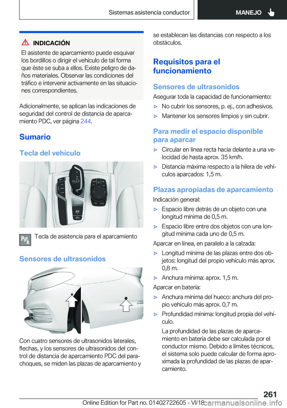 BMW 5 SERIES 2019  Manuales de Empleo (in Spanish) �I�N�D�I�C�A�C�I�