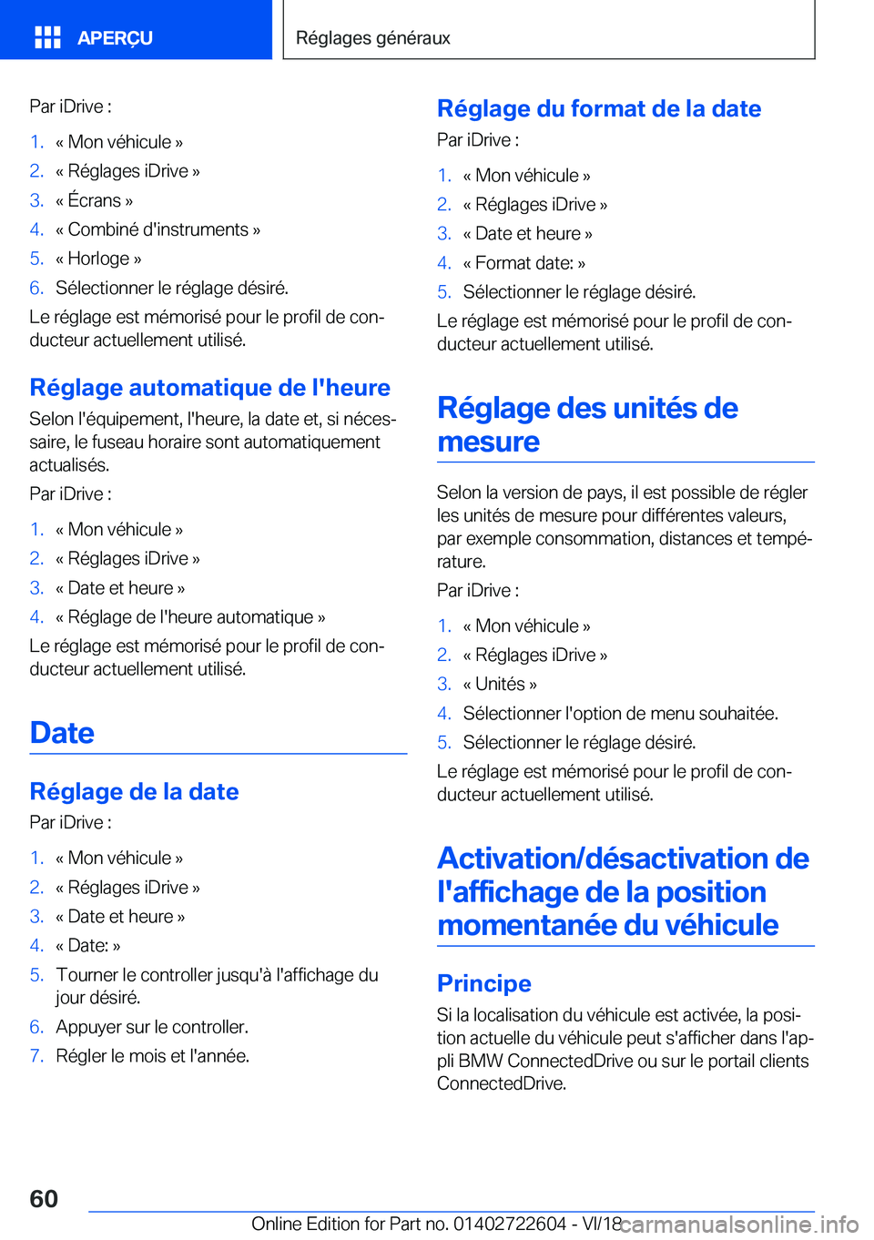 BMW 5 SERIES 2019  Notices Demploi (in French) �P�a�r��i�D�r�i�v�e��:�1�.�k��M�o�n��v�é�h�i�c�u�l�e��{�2�.�k��R�é�g�l�a�g�e�s��i�D�r�i�v�e��{�3�.�k��
