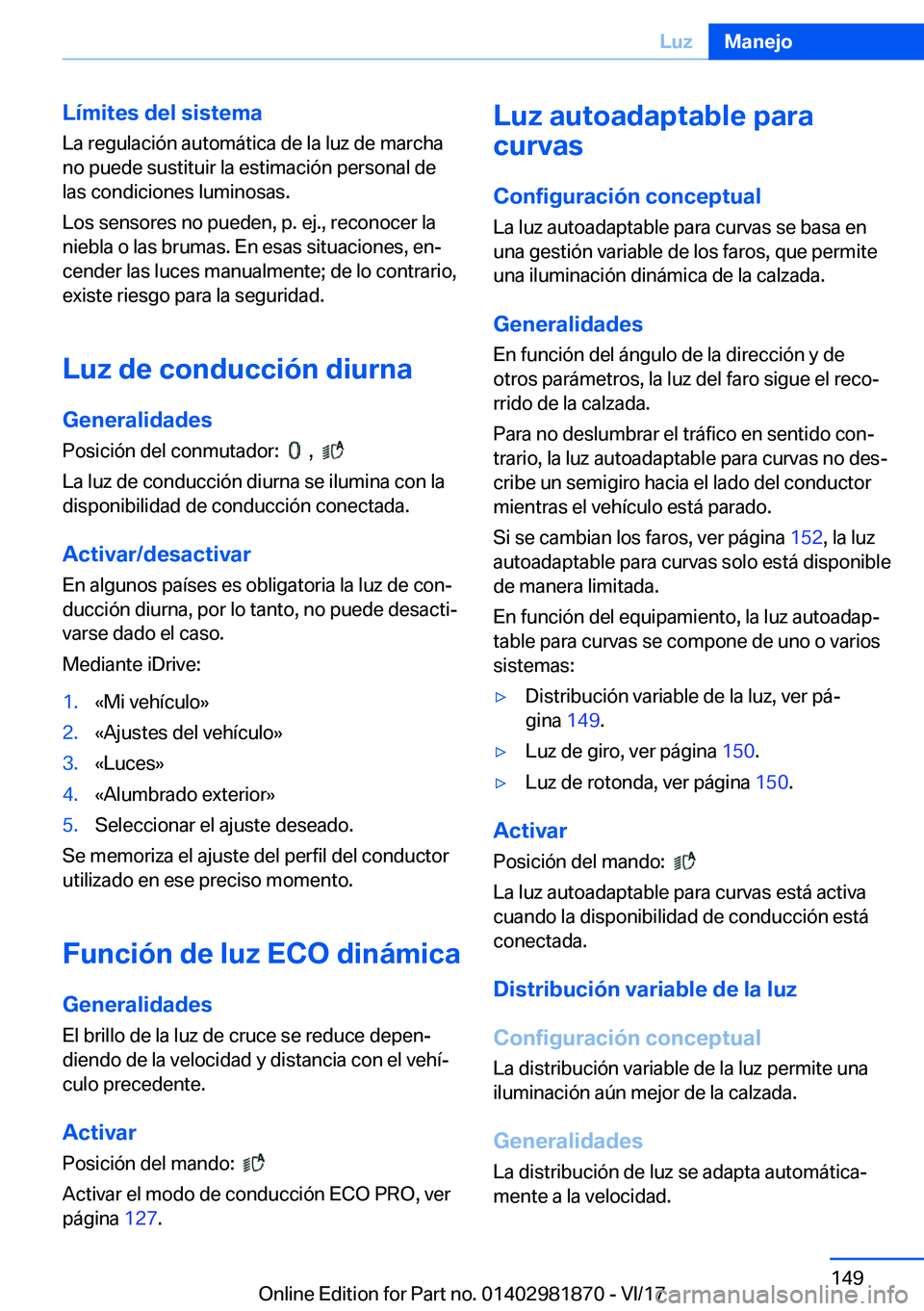 BMW 5 SERIES 2018  Manuales de Empleo (in Spanish) �L�