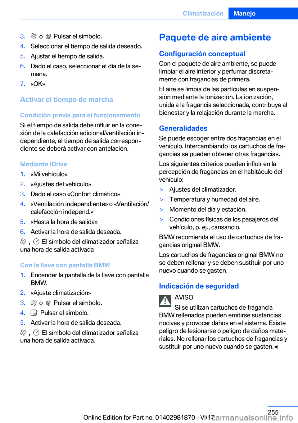 BMW 5 SERIES 2018  Manuales de Empleo (in Spanish) �3�.� � �o� � � � �P�u�l�s�a�r� �e�l� �s�