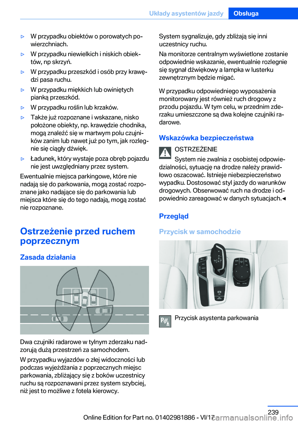 BMW 5 SERIES 2018  Instrukcja obsługi (in Polish) 'y�W� �p�r�z�y�p�a�d�k�u� �o�b�i�e�k�t�