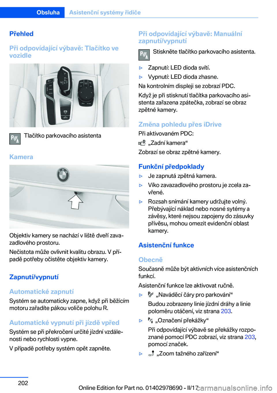BMW 5 SERIES 2017  Návod na použití (in Czech) �P�e�h�l�e�d
�P�i��o�d�p�o�v�