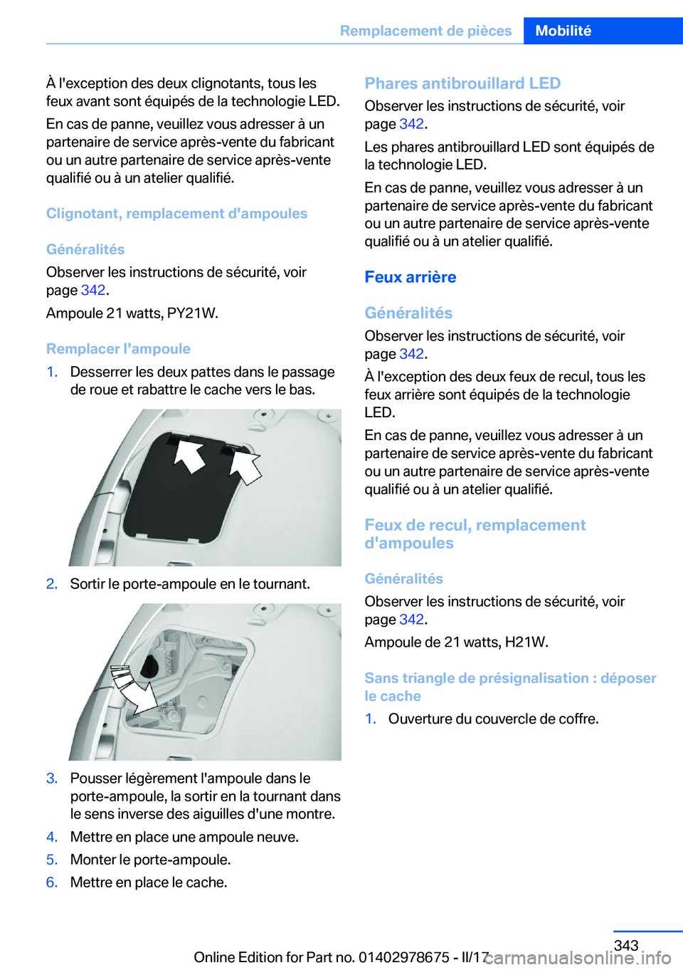 BMW 5 SERIES 2017  Notices Demploi (in French) �