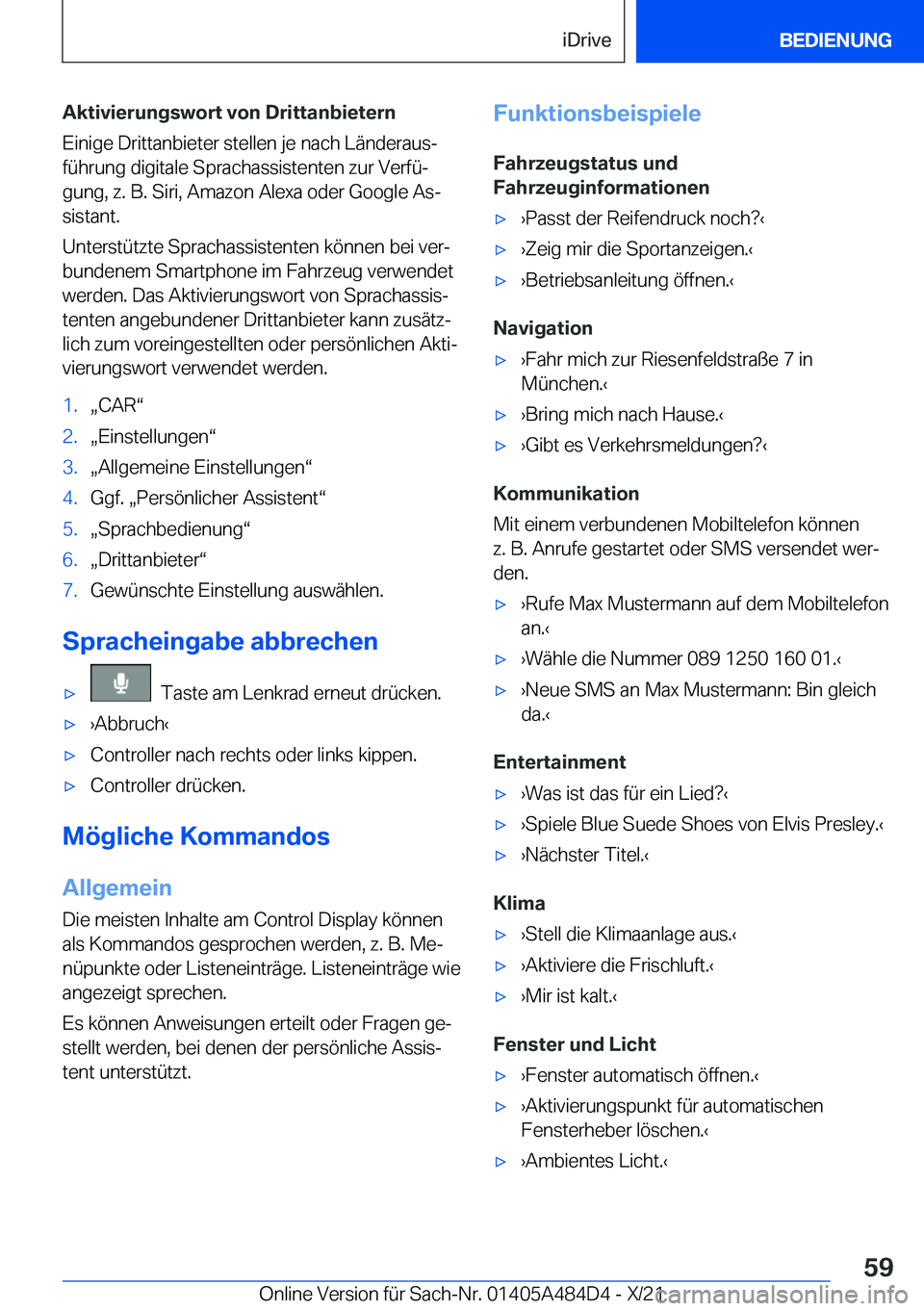 BMW 7 SERIES 2022  Betriebsanleitungen (in German) �A�k�t�i�v�i�e�r�u�n�g�s�w�o�r�t��v�o�n��D�r�i�t�t�a�n�b�i�e�t�e�r�n�E�i�n�i�g�e��D�r�i�t�t�a�n�b�i�e�t�e�r��s�t�e�l�l�e�n��j�e��n�a�c�h��L�