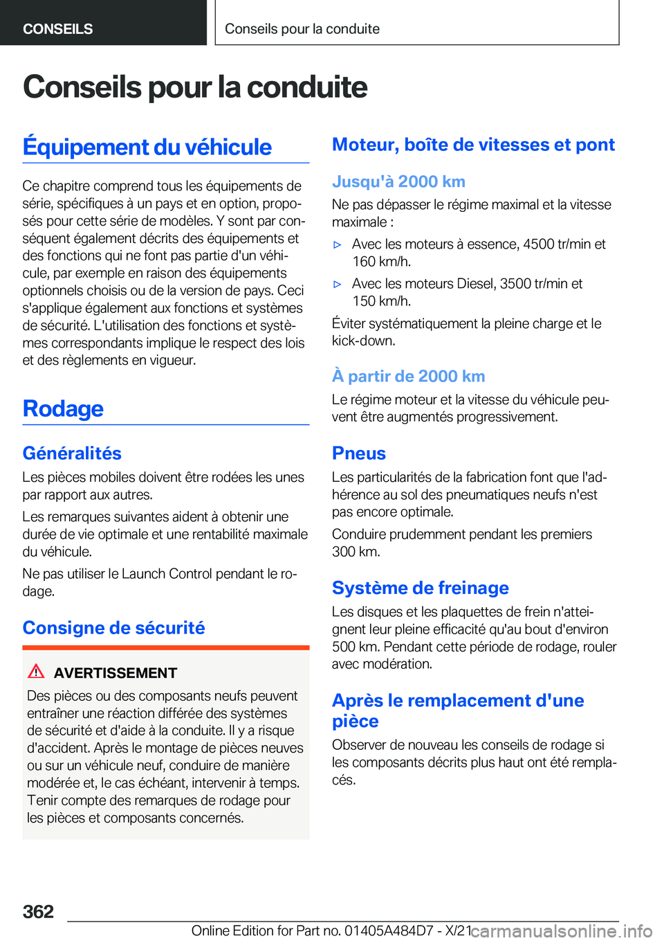 BMW 7 SERIES 2022  Notices Demploi (in French) �C�o�n�s�e�i�l�s��p�o�u�r��l�a��c�o�n�d�u�i�t�e�