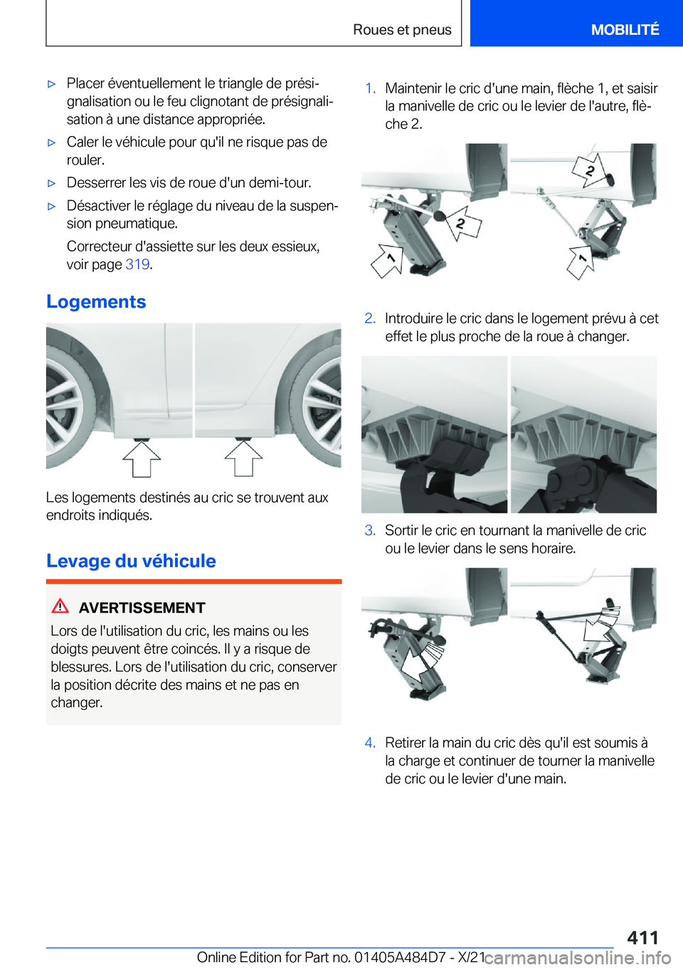 BMW 7 SERIES 2022  Notices Demploi (in French) 'x�P�l�a�c�e�r��é�v�e�n�t�u�e�l�l�e�m�e�n�t��l�e��t�r�i�a�n�g�l�e��d�e��p�r�é�s�ij
�g�n�a�l�i�s�a�t�i�o�n��o�u��l�e��f�e�u��c�l�i�g�n�o�t�a�n�t��d�e��p�r�é�s�i�g�n�a�l�ij
�s�a�t�i�