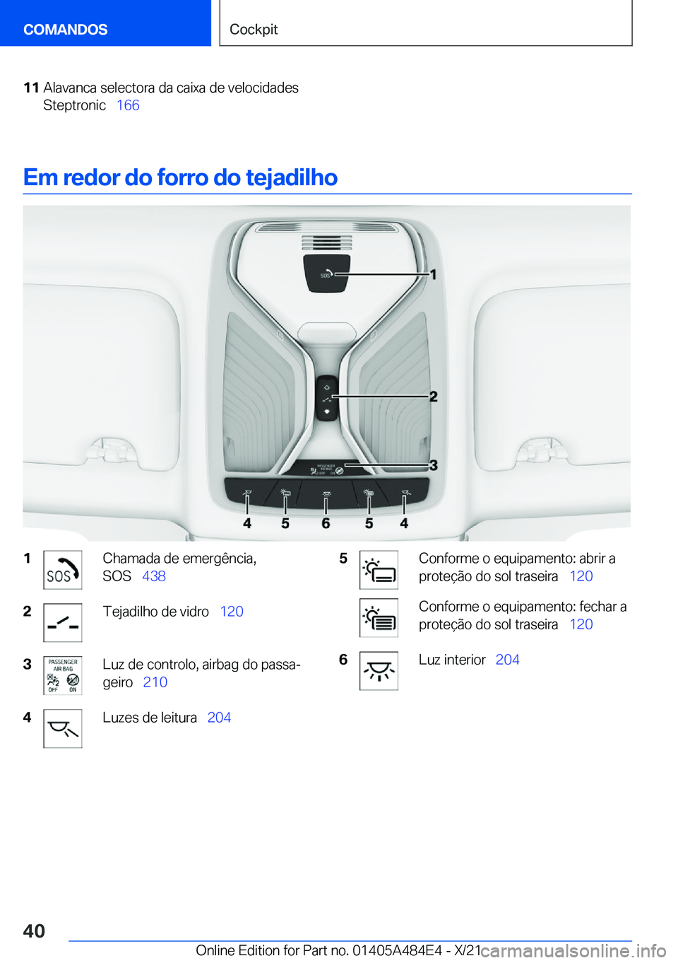 BMW 7 SERIES 2022  Manual do condutor (in Portuguese) �1�1�A�l�a�v�a�n�c�a��s�e�l�e�c�t�o�r�a��d�a��c�a�i�x�a��d�e��v�e�l�o�c�i�d�a�d�e�s
�S�t�e�p�t�r�o�n�i�c\_ �1�6�6
�E�m��r�e�d�o�r��d�o��f�o�r�r�o��d�o��t�e�j�a�d�i�l�h�o
�1�C�h�a�m�a�d�a�
