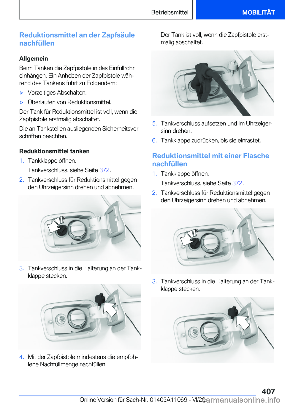 BMW 7 SERIES 2021  Betriebsanleitungen (in German) �R�e�d�u�k�t�i�o�n�s�m�i�t�t�e�l��a�n��d�e�r��Z�a�p�f�s�